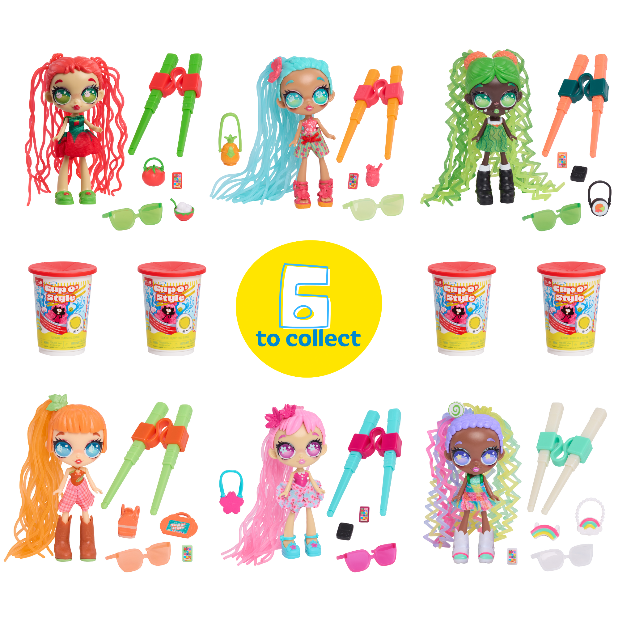 دمية صغيرة قابلة للتجميع على شكل كوب من Just Play Made 2 Order مقاس 4 بوصات مع 10 قطع من الملحقات، و6 أنماط من التماثيل الصغيرة للتجميع، وألعاب غامضة مفاجئة للأطفال من سن 3 سنوات فما فوق