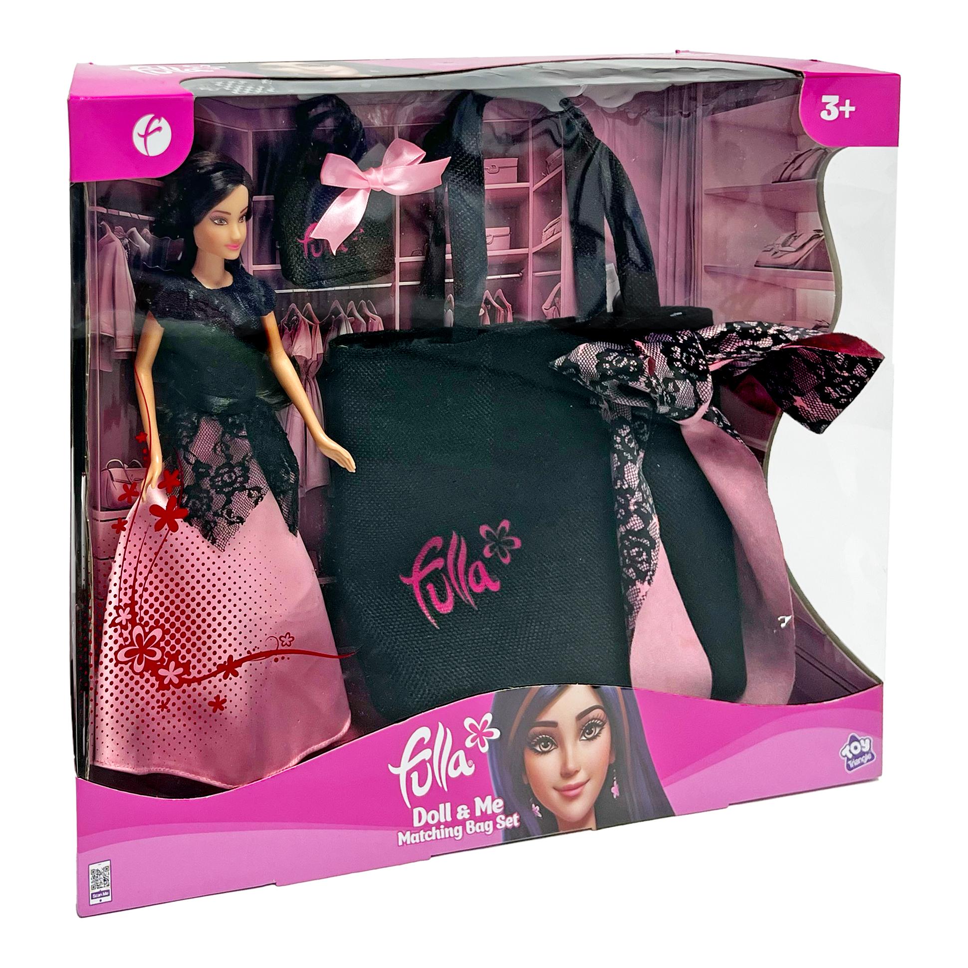 Fulla Doll and Me Matching Bag Set, Fashion Doll Playset with Mini and Large Bags, Pretend Travel Toy for Girls Ages 3 and Up