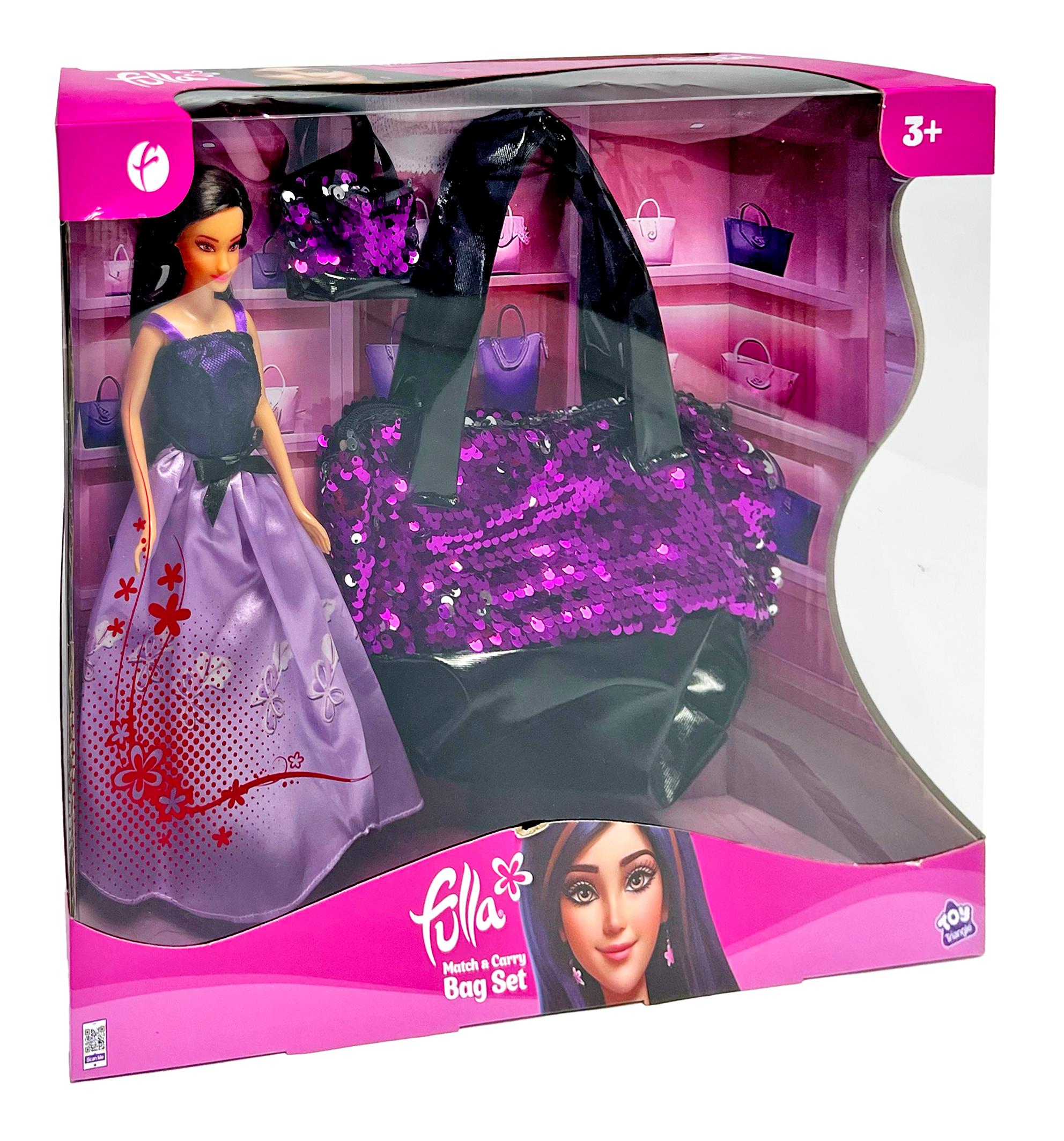 Fulla Doll with Carry Bag Set, Travel Play Doll Set with Matching Bags, Pretend Play Toy for Girls Ages 3 and Up