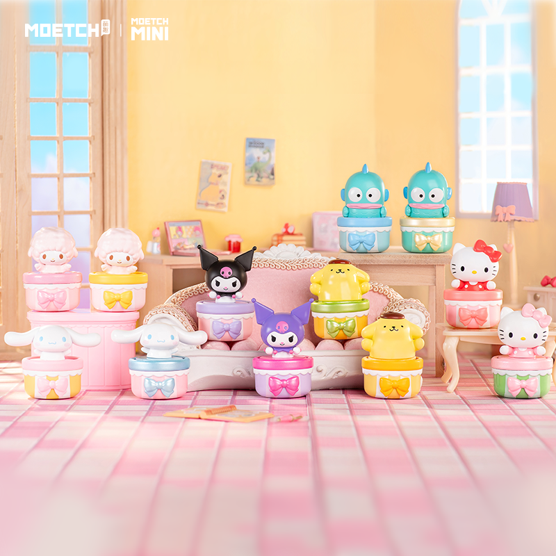 حقيبة مويتش سانريو العمياء من سلسلة هارت باوندينغ بين، شخصيات صغيرة قابلة للتجميع مع حركة زنبركية مرتدة، هيلو كيتي سينامورو كورومي بومبومبورين، مناسبة للأعمار من 6 سنوات فما فوق