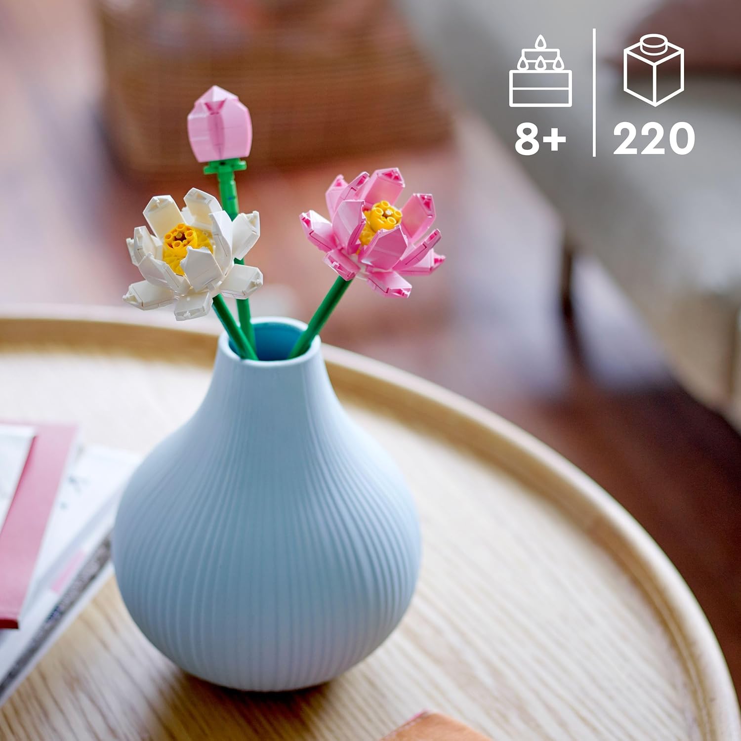 LEGO Botanicals Lotus Flowers - Faux Flower Bouquet Building Set for 8+ Year Old Girls and Boys - Bedroom Decoration or Desk Decor - Botanical Collection Birthday Gift Idea - 40647