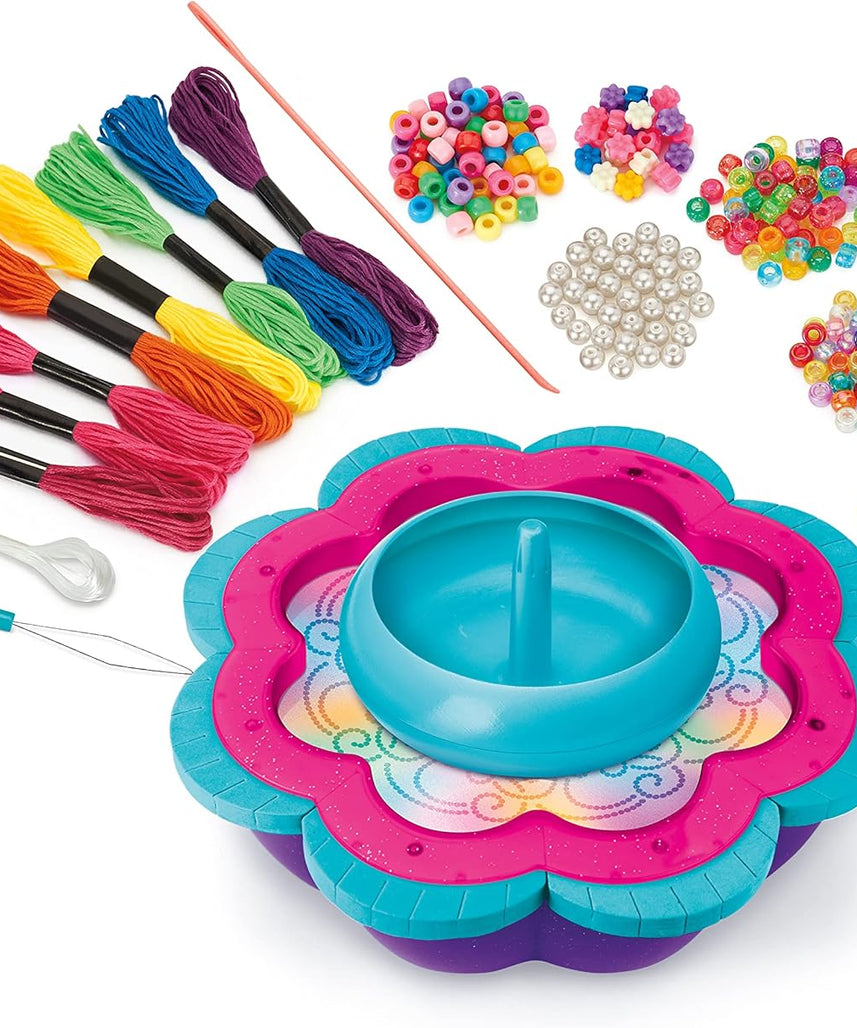 Shimmer N Sparkle 2-in-1 Spin & Bead Friendship Bracelet Maker, Multicolour, DIY Jewelry Kit, Beaded & Friendship Styles, Girls Craft Toy, Ages 8+