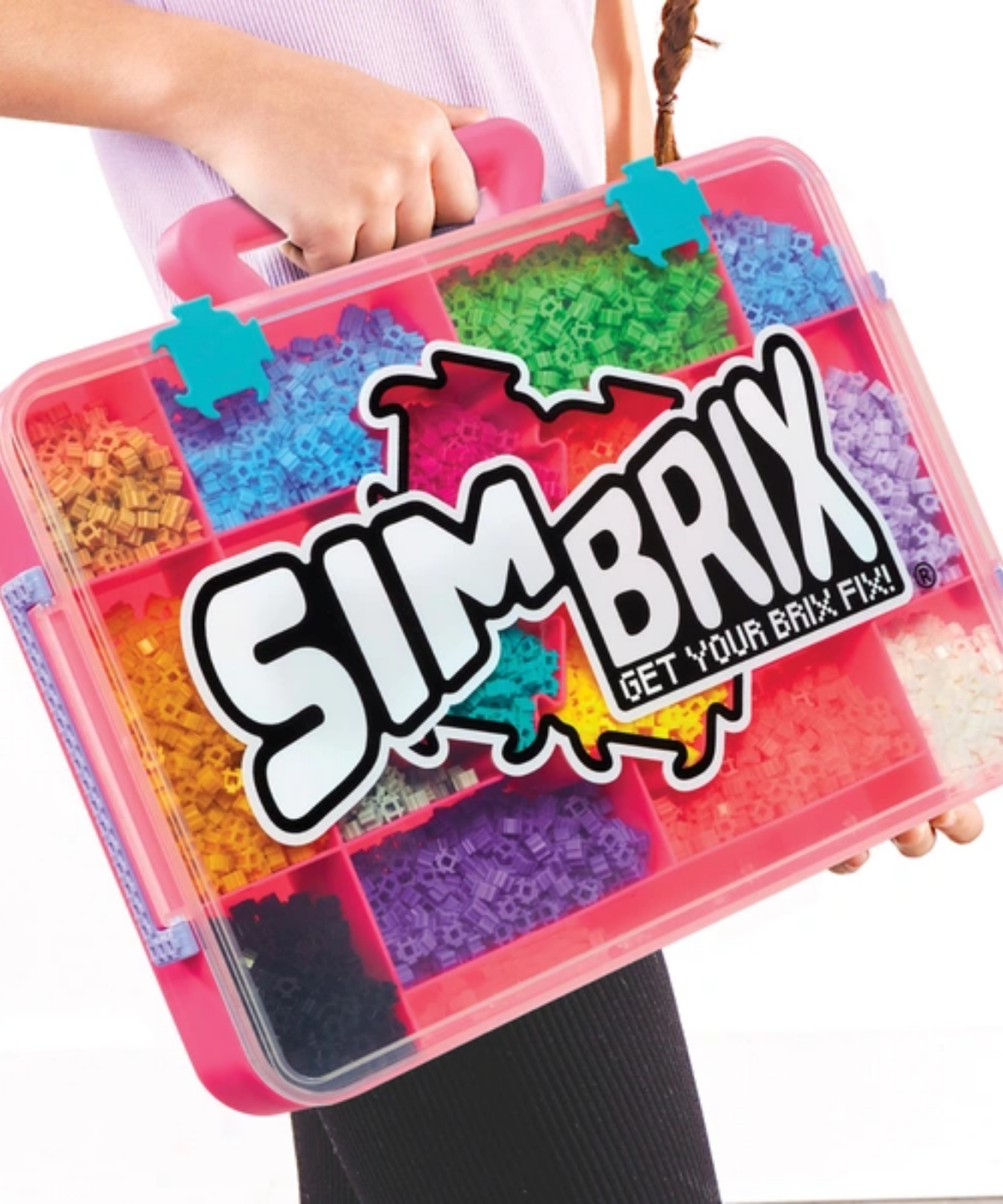 خيارات الشخصيات Simbrix Connect & Wow Maker Studio باللون الوردي مع أكثر من 4000 بريكس، لعبة بناء فنون وحرف بكسل ثنائية وثلاثية الأبعاد، لعبة بناء STEAM إبداعية وخيالية للأولاد والبنات من سن 5 سنوات فما فوق