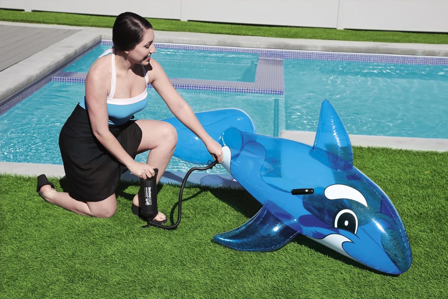Bestway 62" X 37"/1.57M X 94Cm Whale Ride-On