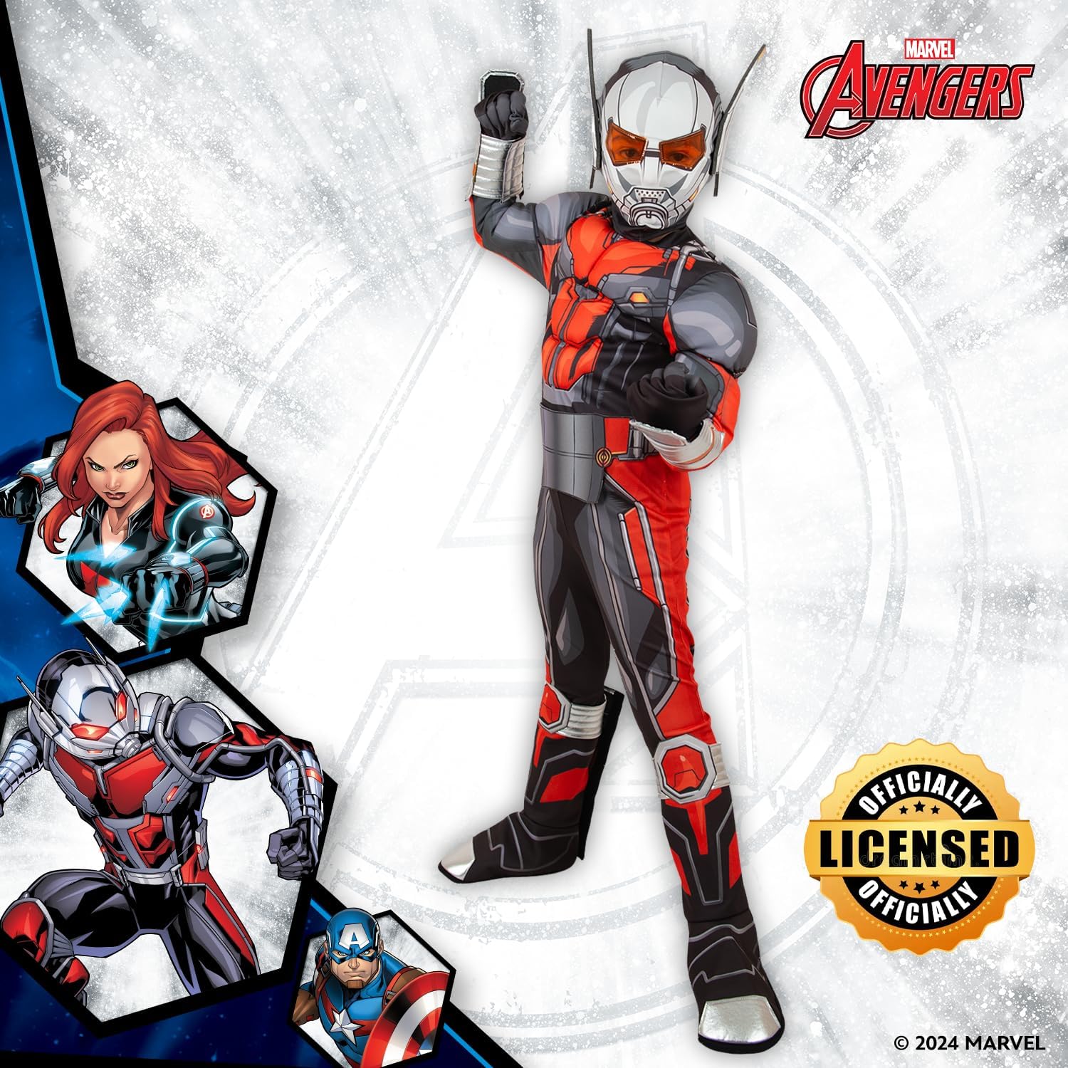 Party Centre Marvel Ant-Man Deluxe Costume, Superhero Cosplay Costume for Kids, Xlarge