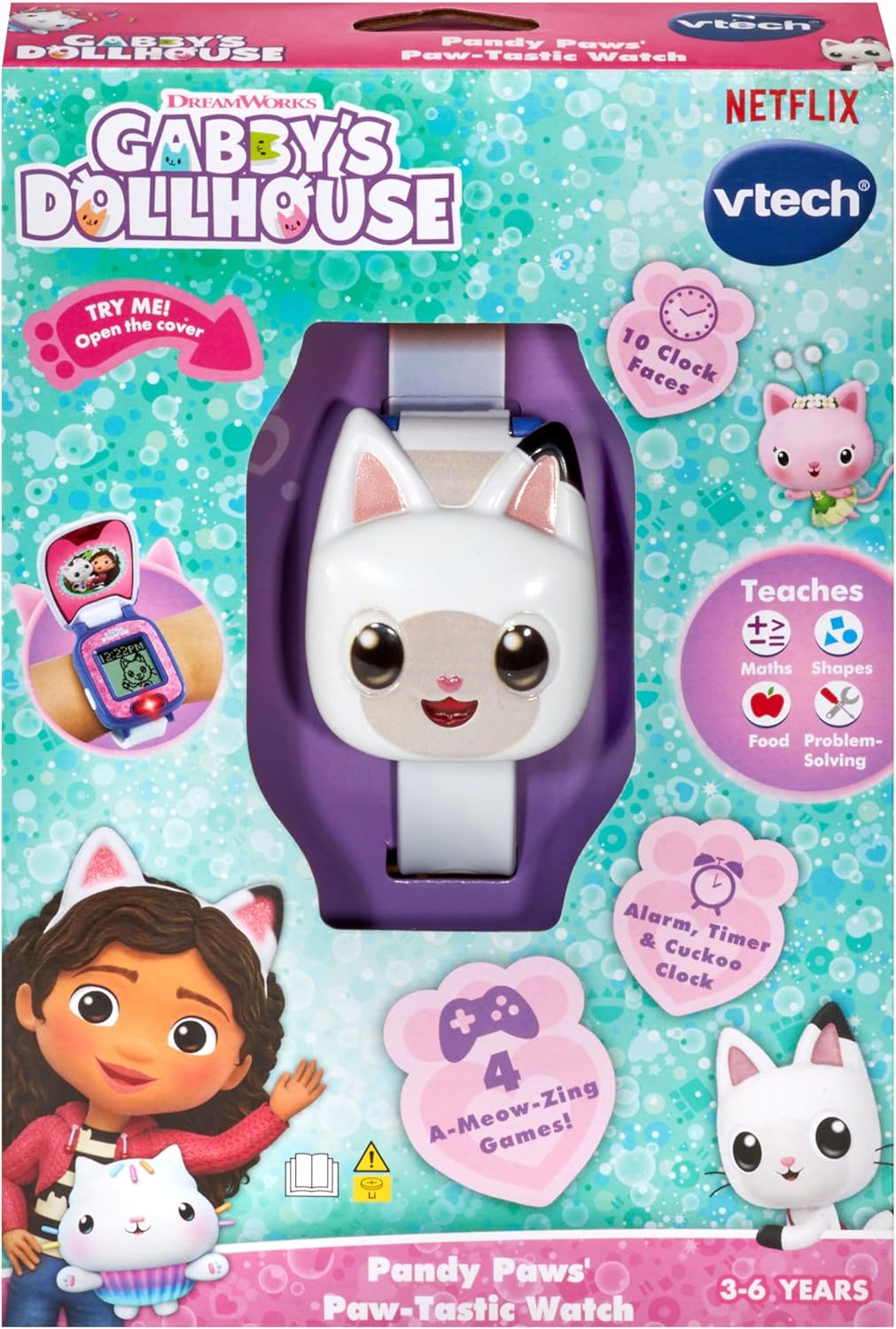 Vtech - Gabby's Dollhouse Pandy Paws' Paw-Tastic Watch - Multicolour | Suitable ages for 3 + up