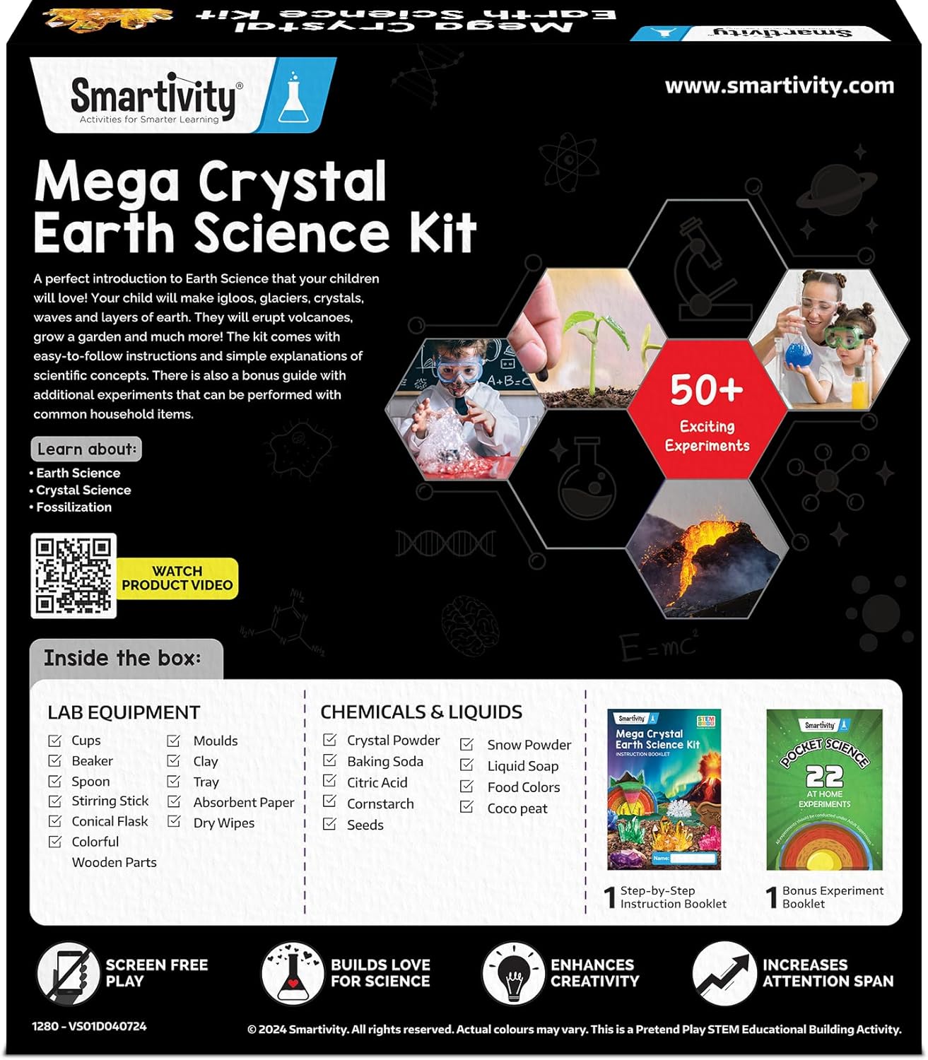 Smartivity Mega Crystal Earth Science Kit | Explore Earth, Crystal, and Fossilization Concepts | Birthday Gift for Boys & Girls I STEM Educational DIY Science Toys for Kids Ages 8,9,10,11,12,13,14