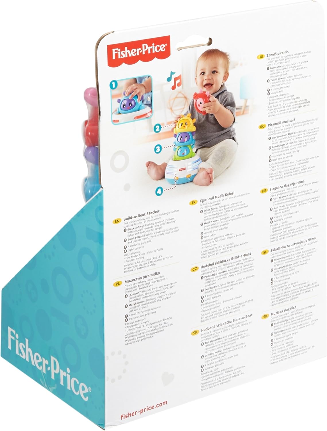 Fisher-Price Bright Beats Build A Beat Stacker Musical Learning Toy for Babies 6+ Months