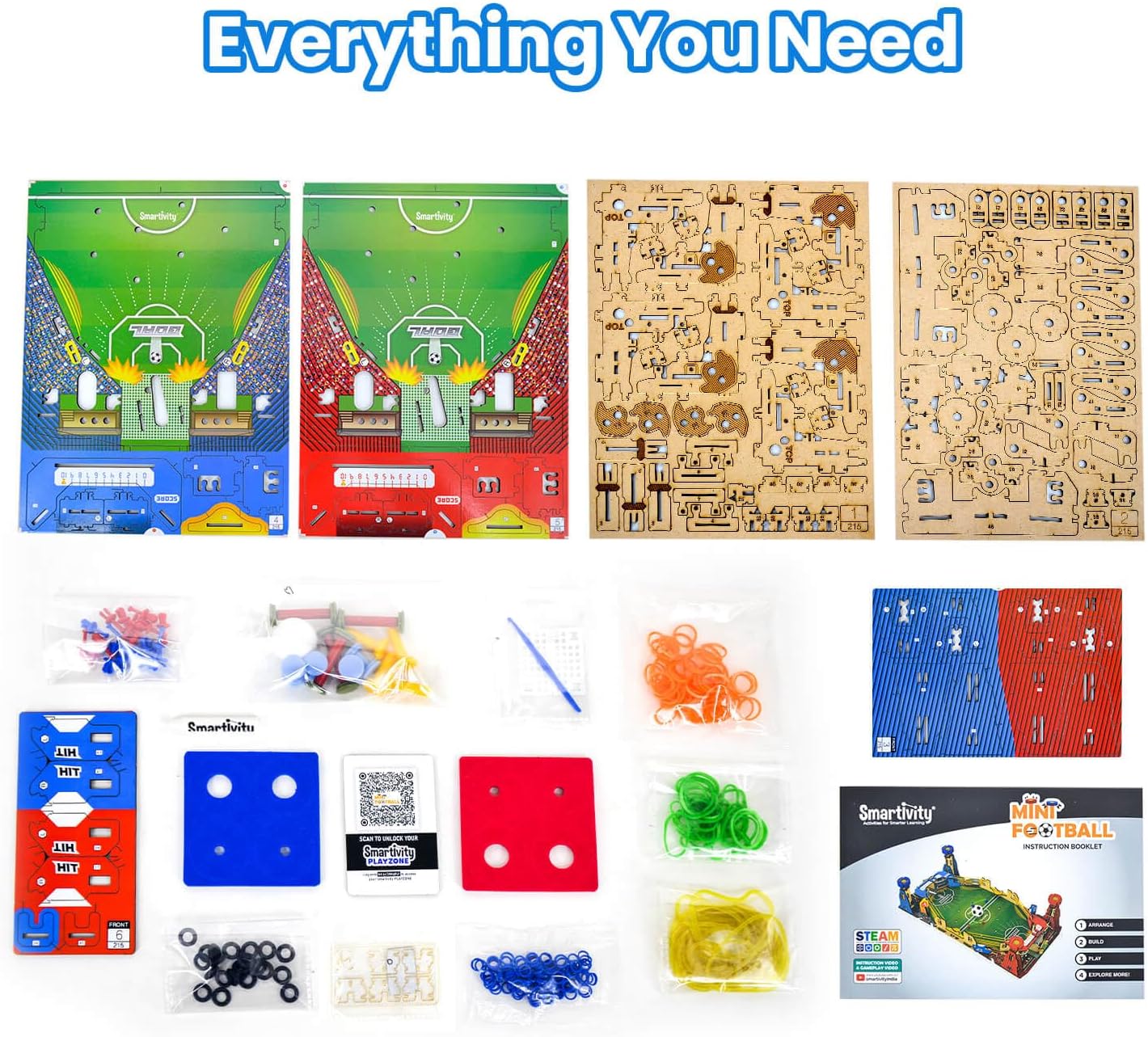 Smartivity DIY Mini Football, Soccer Table Stem Educational Fun Miniature Game Toys For Age 8 To 14, Toy For Boys & Girls 8-10-12-14, Science Toy, Educational Based Activity Game, Made In India