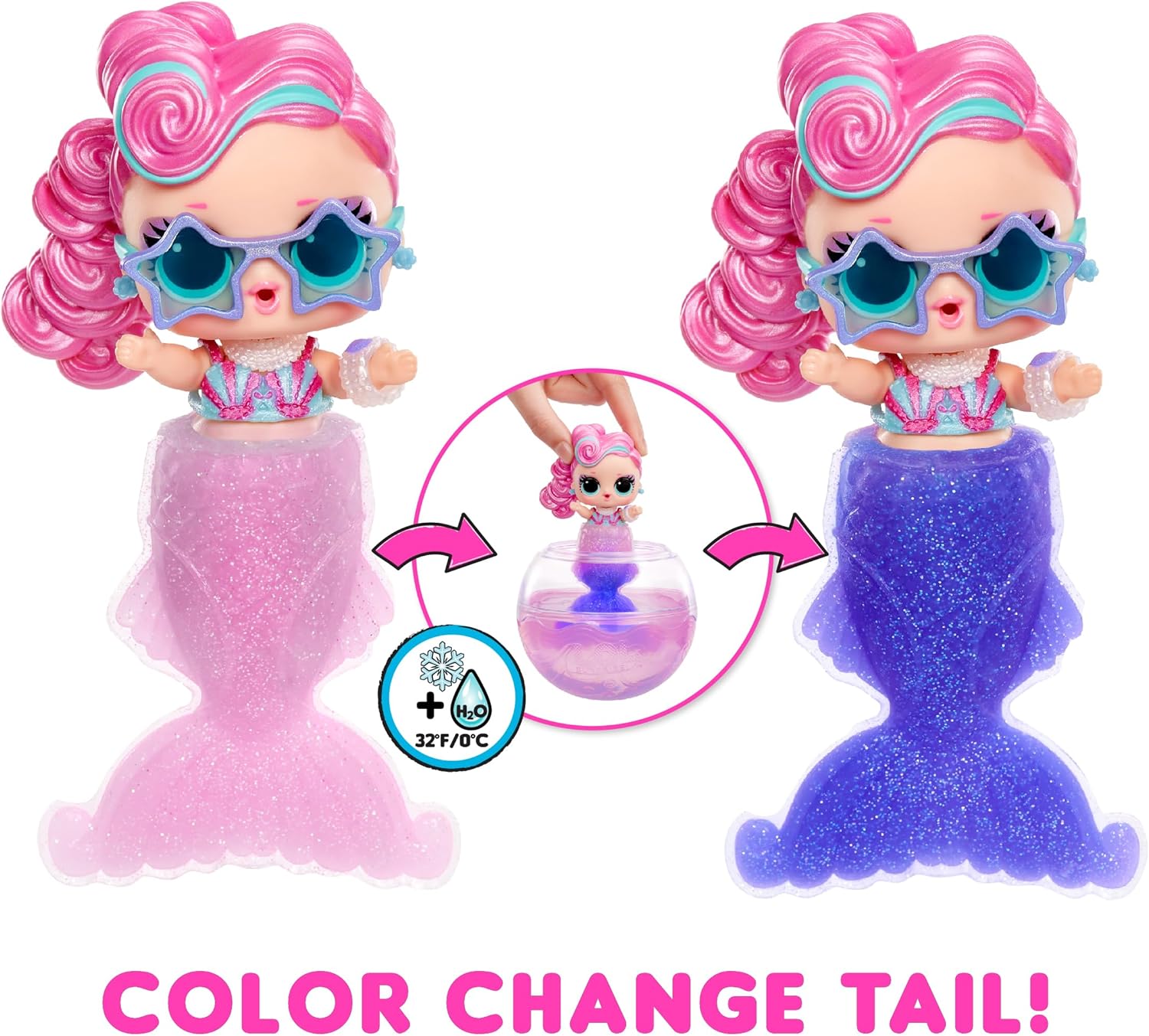L.O.L. Surprise! Mermaids Tots, Color Change Tail, Make Your Own Mermaid Tail, 8 Collectible Dolls with Fashion Accessories, Creative Play for Kids Ages 4+