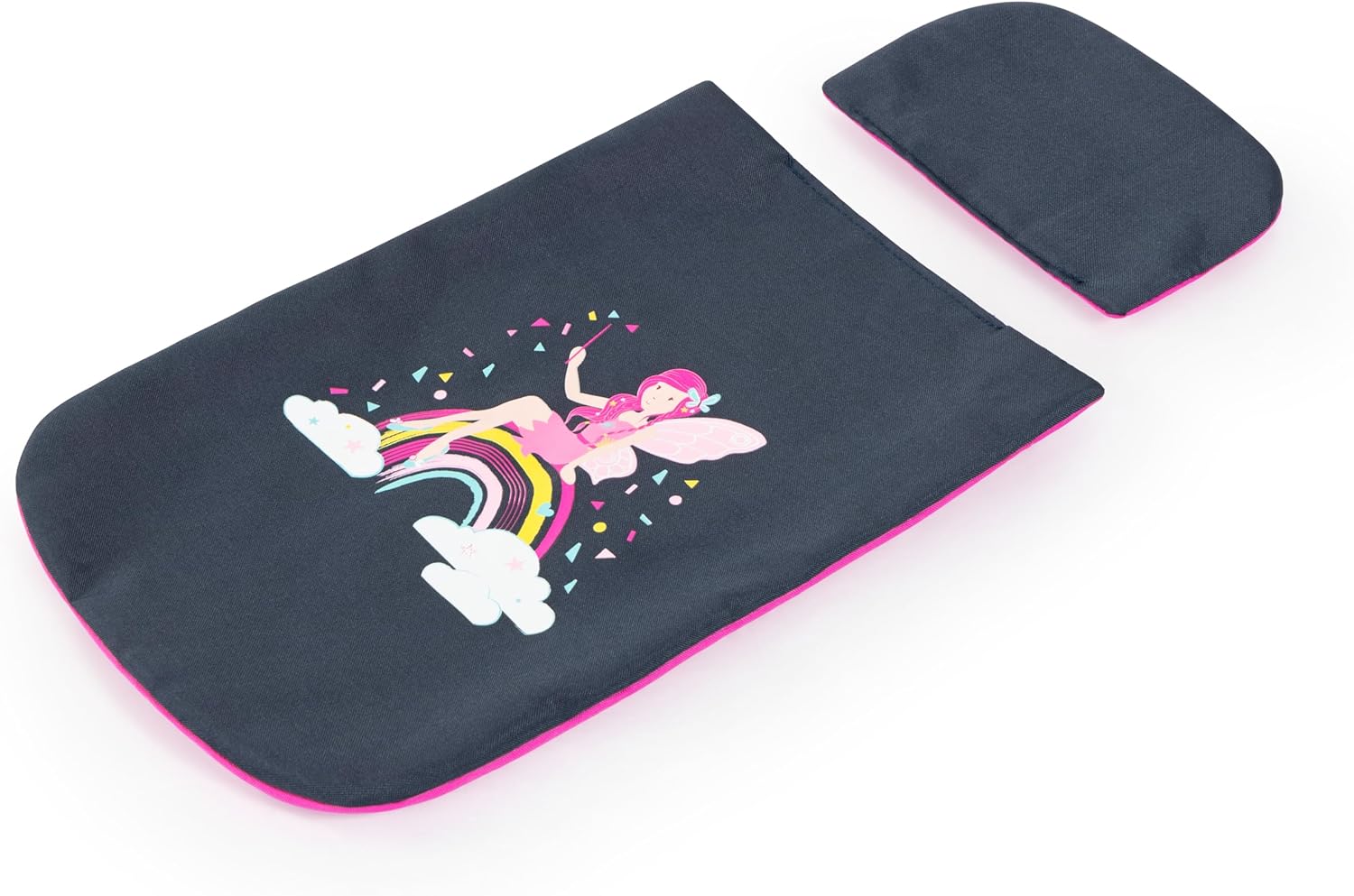 Bayer Pram Set Smarty for 46cm Dolls, Foldable Doll Stroller with Blanket, Pillow, and Integrated Basket, Role Play Toy for Kids, 3Y+ Years