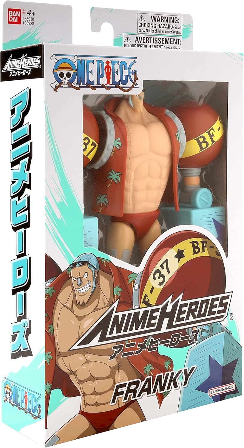 BANDAI Anime Heroes One Piece Franky 6.5 Inch Action Figure Shipwright Cyborg Straw Hat Pirates Collectible Toy