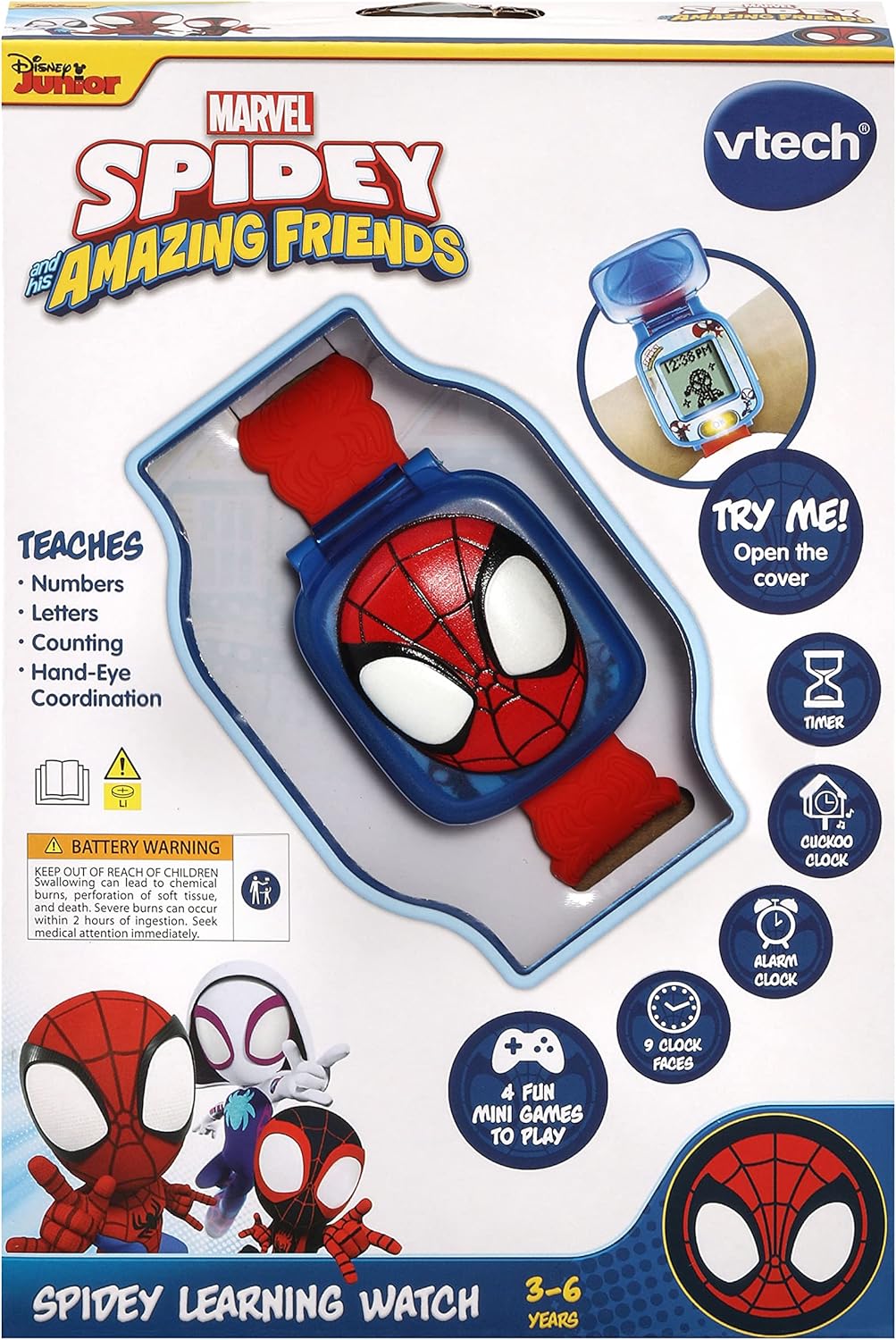 Vtech - Spidey and His Amazing Friends - Spidey Learning Watch (Multicolour) | Ideal 3 to 6 years