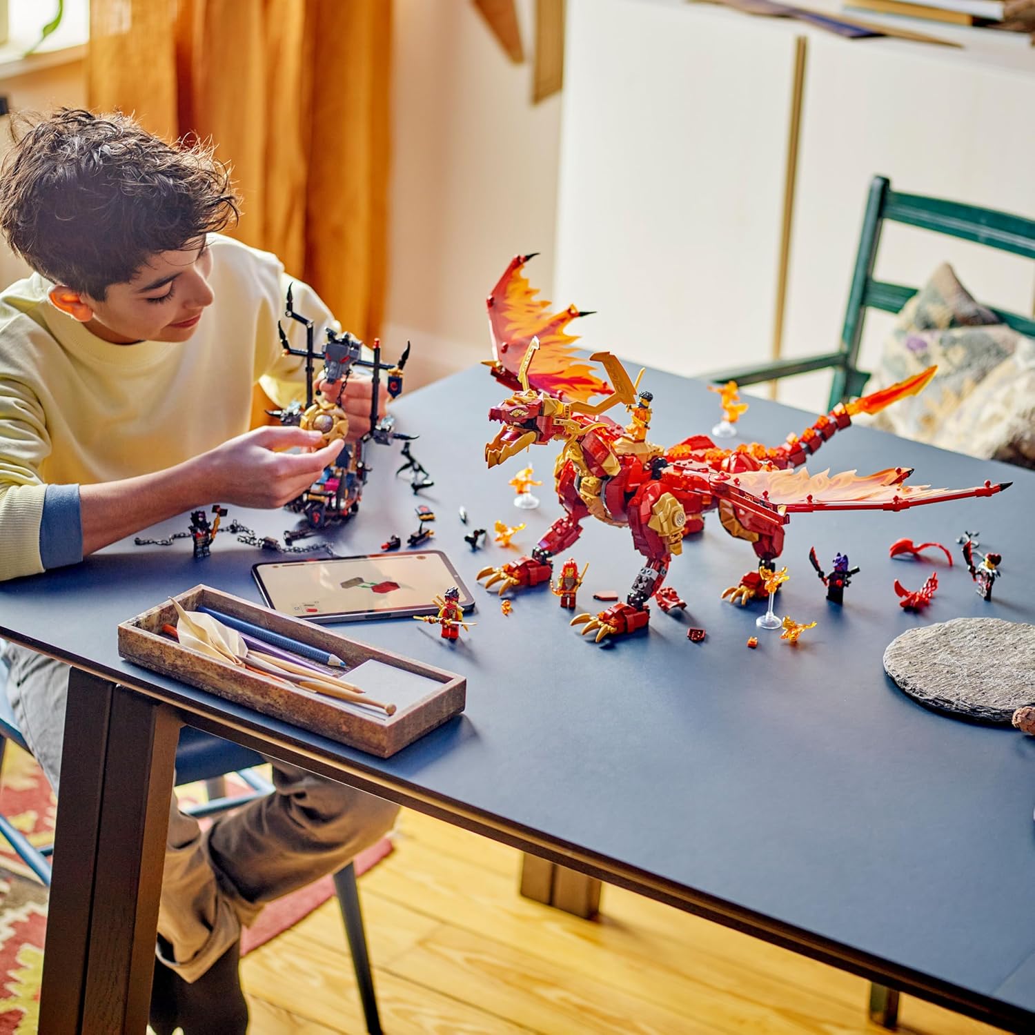 LEGO NINJAGO Source Dragon of Motion Figure Set, Ninja Adventure Toys for Boys & Girls, with 6 Minifigures Incl. Characters Kai & Arin, Dragons Rising Birthday Gift for kids & Teens aged 12 Plus 71822