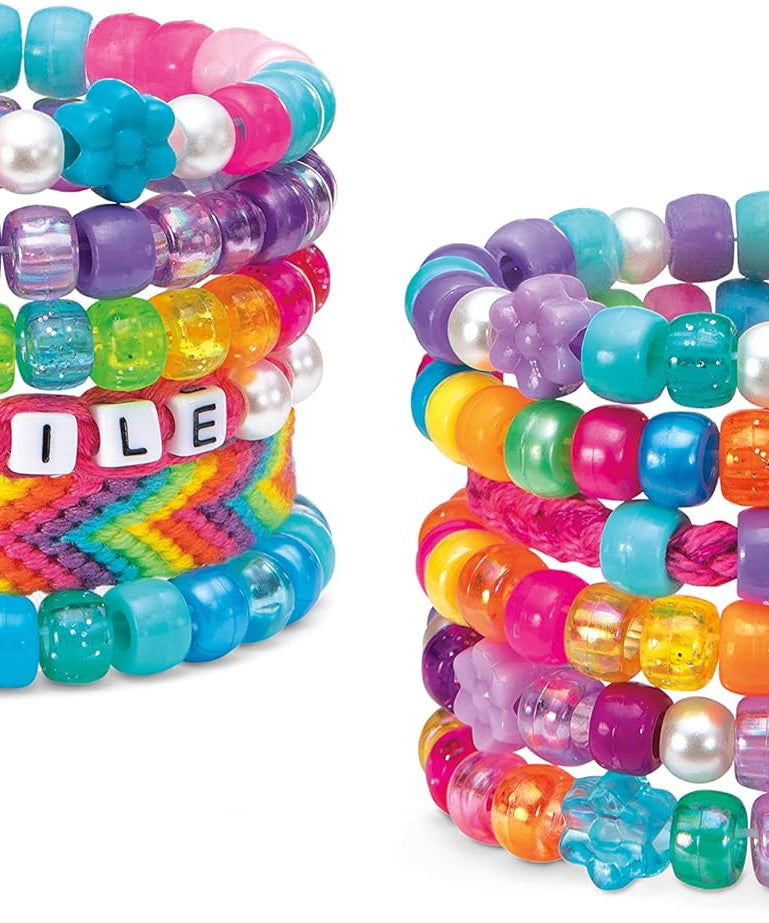 Shimmer N Sparkle 2-in-1 Spin & Bead Friendship Bracelet Maker, Multicolour, DIY Jewelry Kit, Beaded & Friendship Styles, Girls Craft Toy, Ages 8+