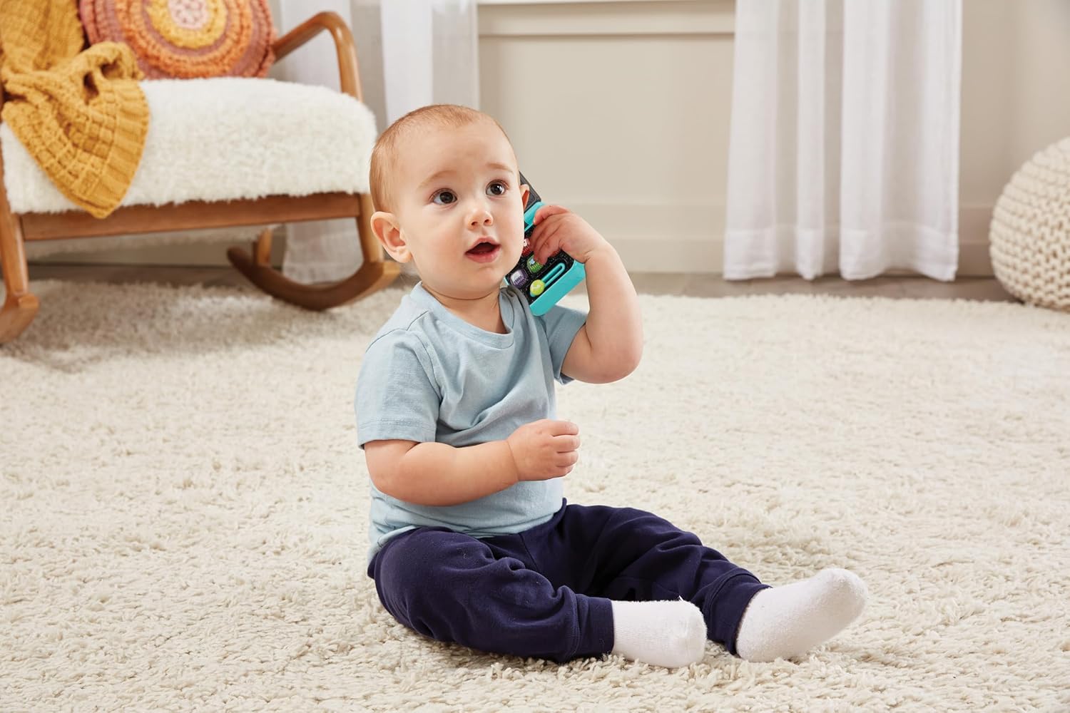 VTech Baby My Everyday Gadgets Pretend Play Phone and Keys Learning Toy with Lights Sounds and Textures Multicolor 3m+