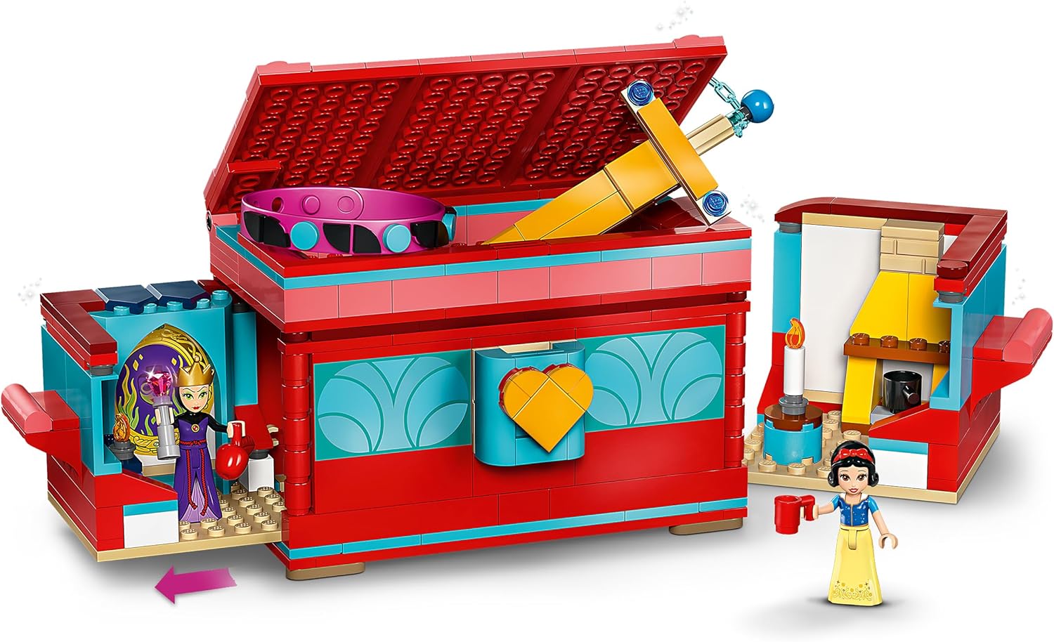 LEGO ǀ Disney Princess Snow White’s Jewellery Box Building Toy for Kids with Snow White and the Evil Queen Mini-Doll Figures and a Play Bracelet, Gift for 6 Plus Year Old Girls and Boys 43276