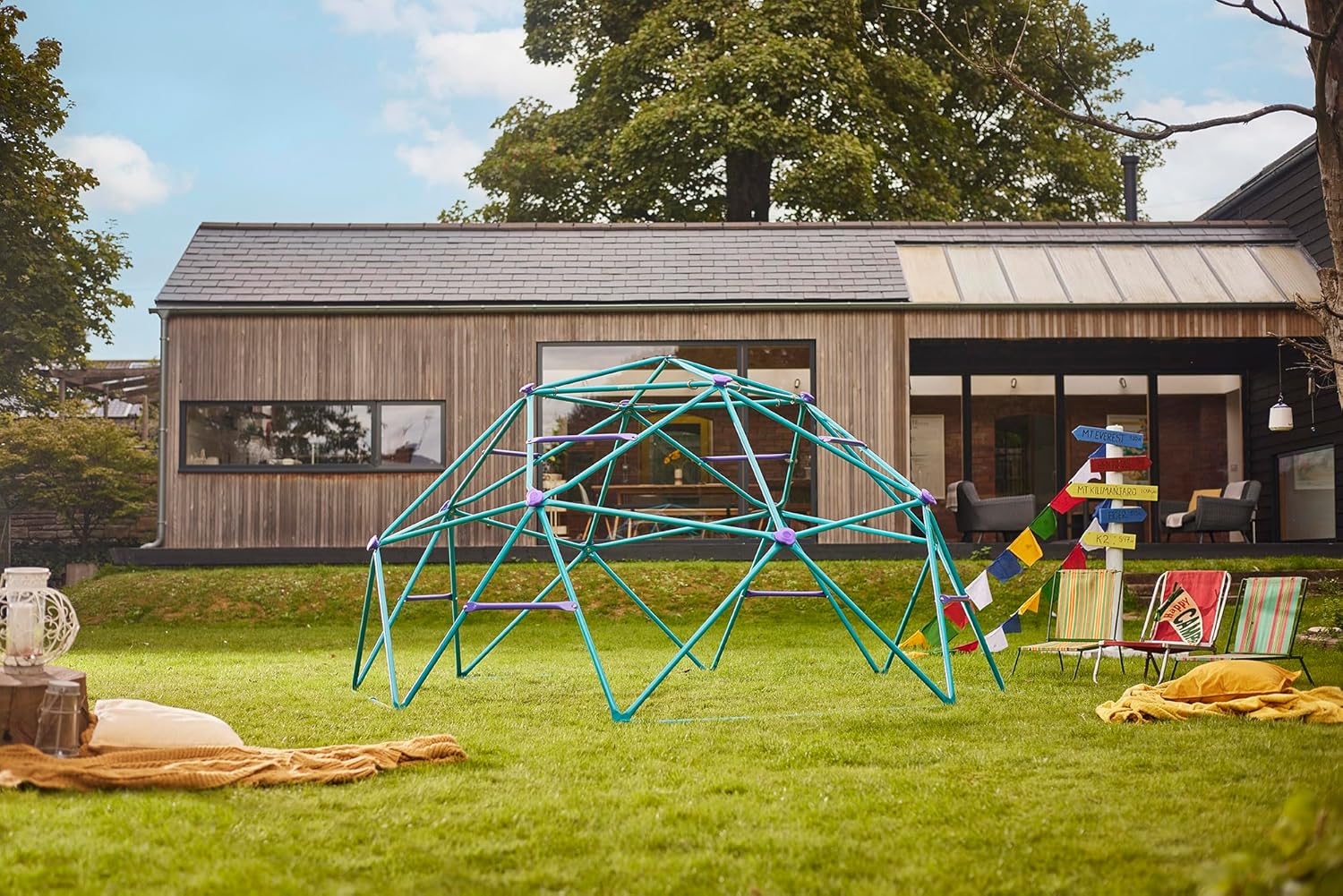 Plum Phobos Climbing Metal Dome, Easy to Assemble Backyard Geometric Climbing Dome with 250kg Weight Capacity, Outdoor Jungle Gym Toy Suitable for Children both Boys and Girls Aged 3 years and Above