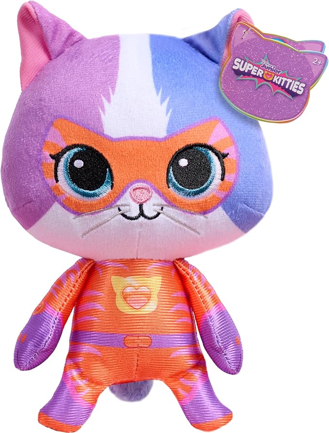 Disney Jr. SuperKitties Small 8-inch Plush Buddy Stuffed Animal, Su-Purr Wild Outfit, Kitten, Toy for Fans, Girls, Kids, Ages 2 and Up by Just Play