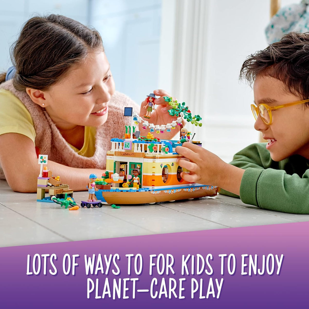 مجموعة بناء منزل القارب القناة 41702 من ليجو فريندز، 737 قطعة مع 4 دمى صغيرة، بما في ذلك ميا ولعبة حيوان واحدة، هدية عيد ميلاد للأطفال من سن 7 سنوات فما فوق