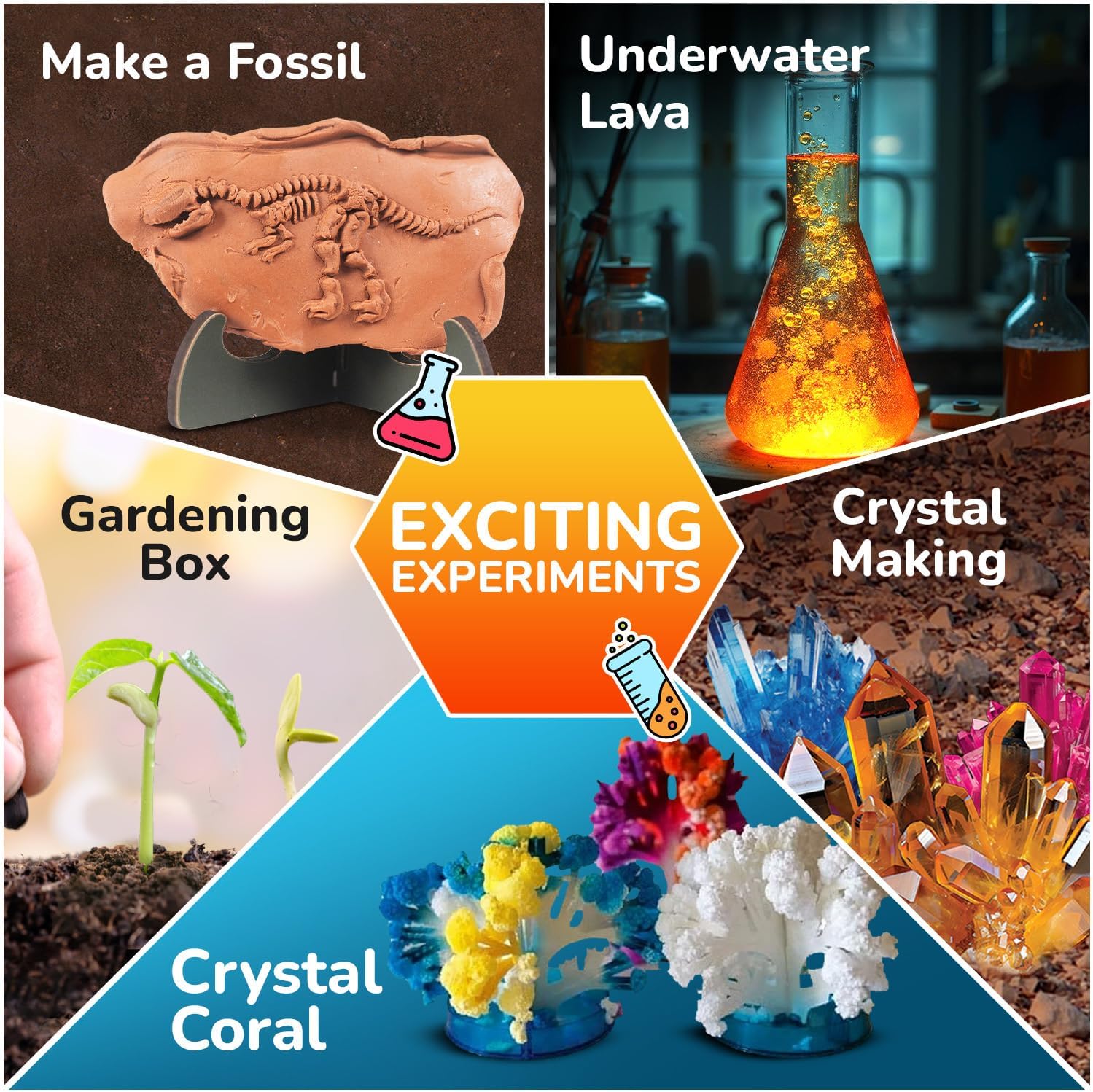 Smartivity Mega Crystal Earth Science Kit | Explore Earth, Crystal, and Fossilization Concepts | Birthday Gift for Boys & Girls I STEM Educational DIY Science Toys for Kids Ages 8,9,10,11,12,13,14