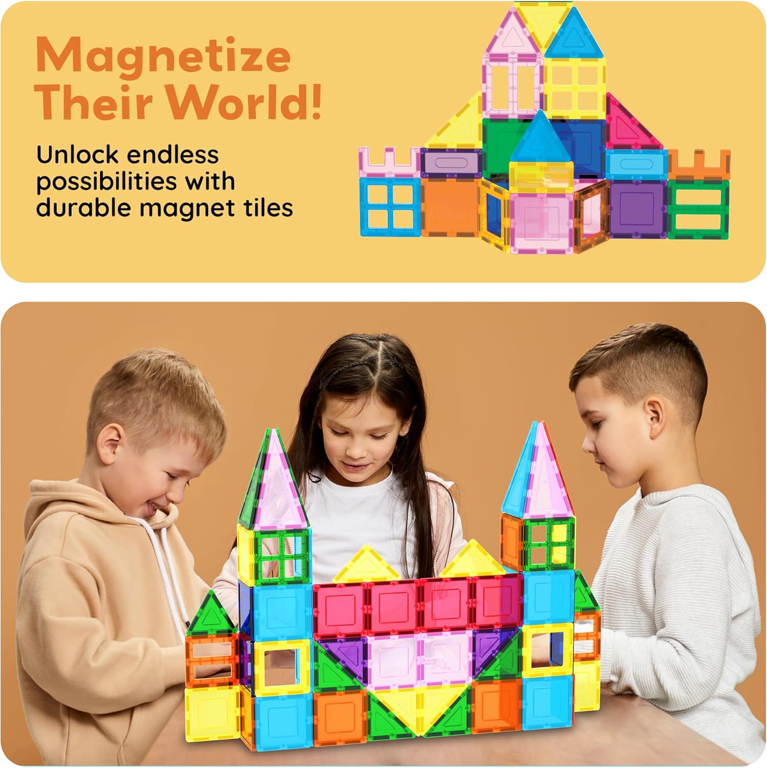 PicassoTiles 101pc Magnetic Tile Building Blocks with Car Base Drawstring Carry Toy Storage Bag Magnetized Block for Kids Magnet ToySet Educational STEM Learning Child Brain Development Ages 3+ PC101