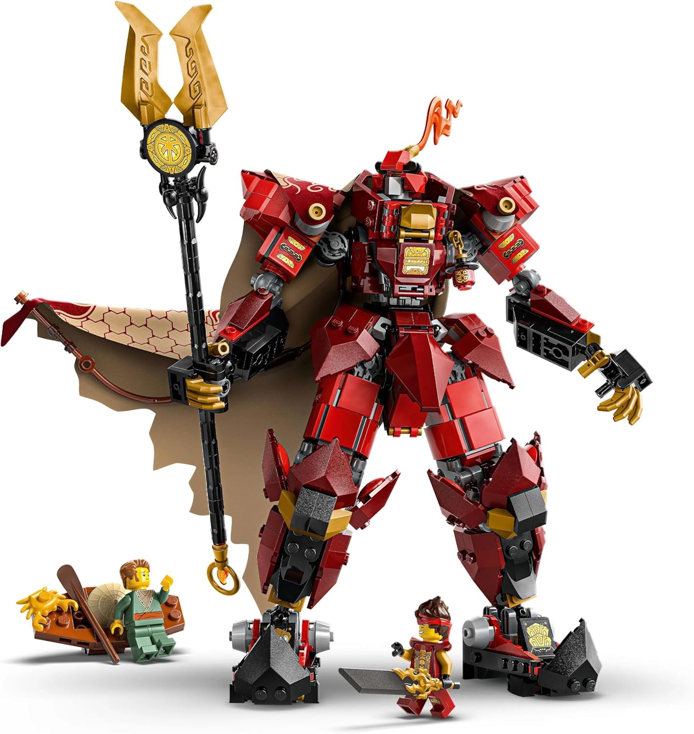 LEGO Ninjago The Fire Knight Mech Toy - Monstrosity Building Set with a Posable Figure, 2 Minifigures & a Sea Monster on a Display Stand - Birthday Gift for 14+ Year Old Boys and Teenagers - 71846