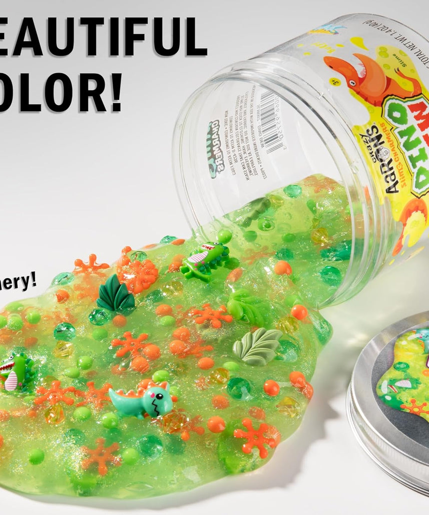 سحر سلايم كريزي آرون - ديناصور ديو، سلايم برائحة الموز مع سحر، غير سام، فائق المرونة واللين، لعبة فيدجيت مناسبة للأولاد والبنات من عمر 3 سنوات فما فوق