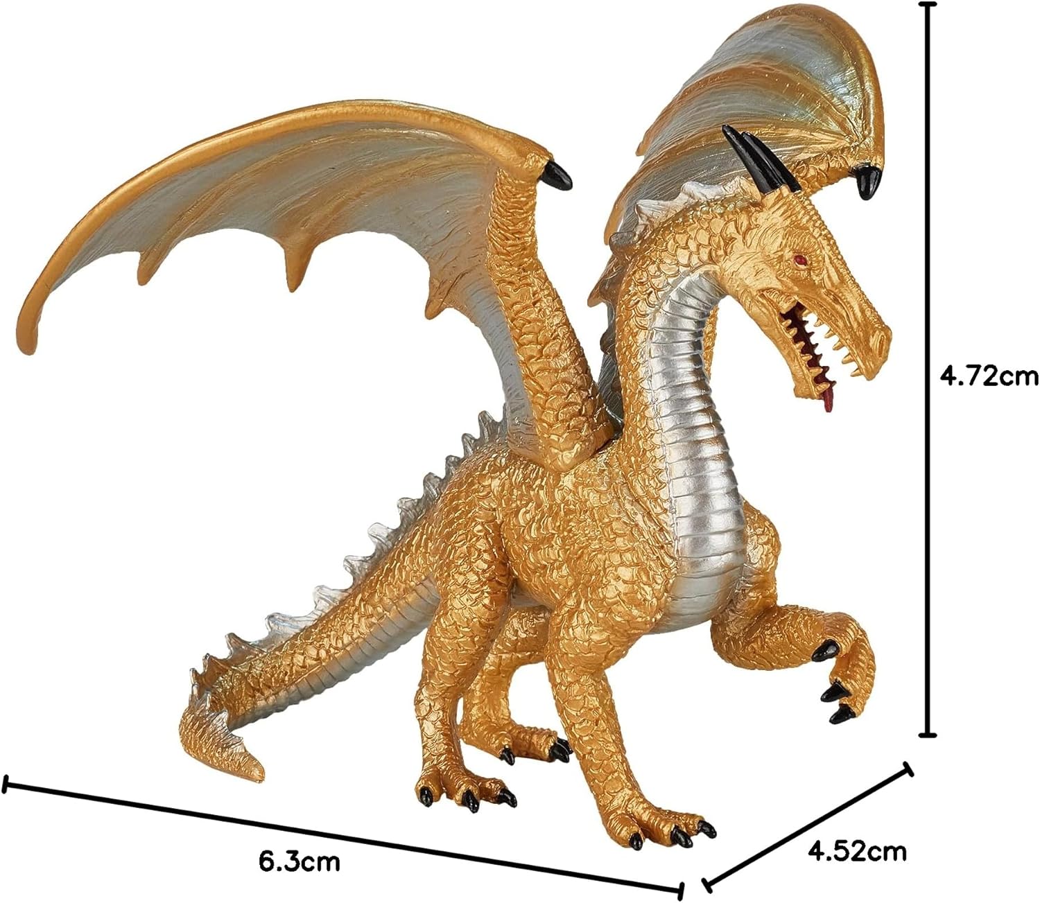 MOJO Golden Dragon Figurine, Hand-Painted Realistic Fantasy Replica, Detailed Collectible Model, Fantasy Collection, Display and Play Figure, Ages 3+