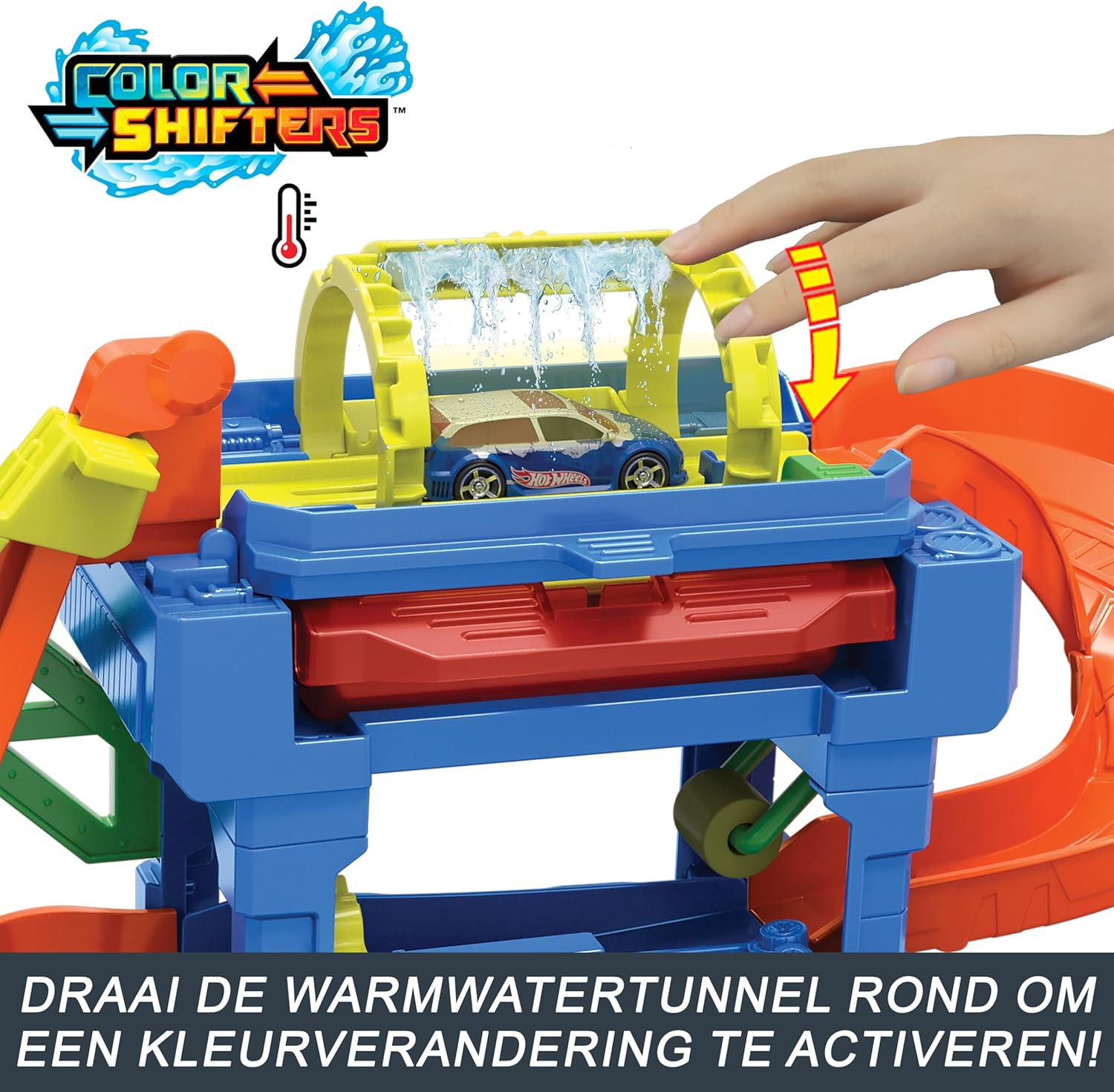 Hot Wheels City Tunnel Twist Car Wash & Color Shifters Vehicle in 1:64 Scale