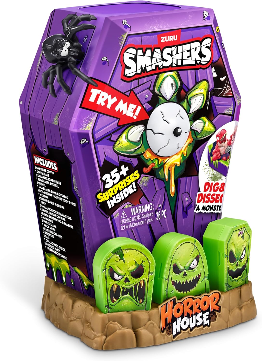 زورو سماشرز، منزل رعب كبير، السلسلة 1، مجموعة ألعاب مخيفة، أكثر من 35 مفاجأة، شخصيات قابلة للتجميع، بيض سماش، إكسسوارات مخيفة، أضواء وأصوات، حفر وتشريح، لعبة مغامرات للأطفال