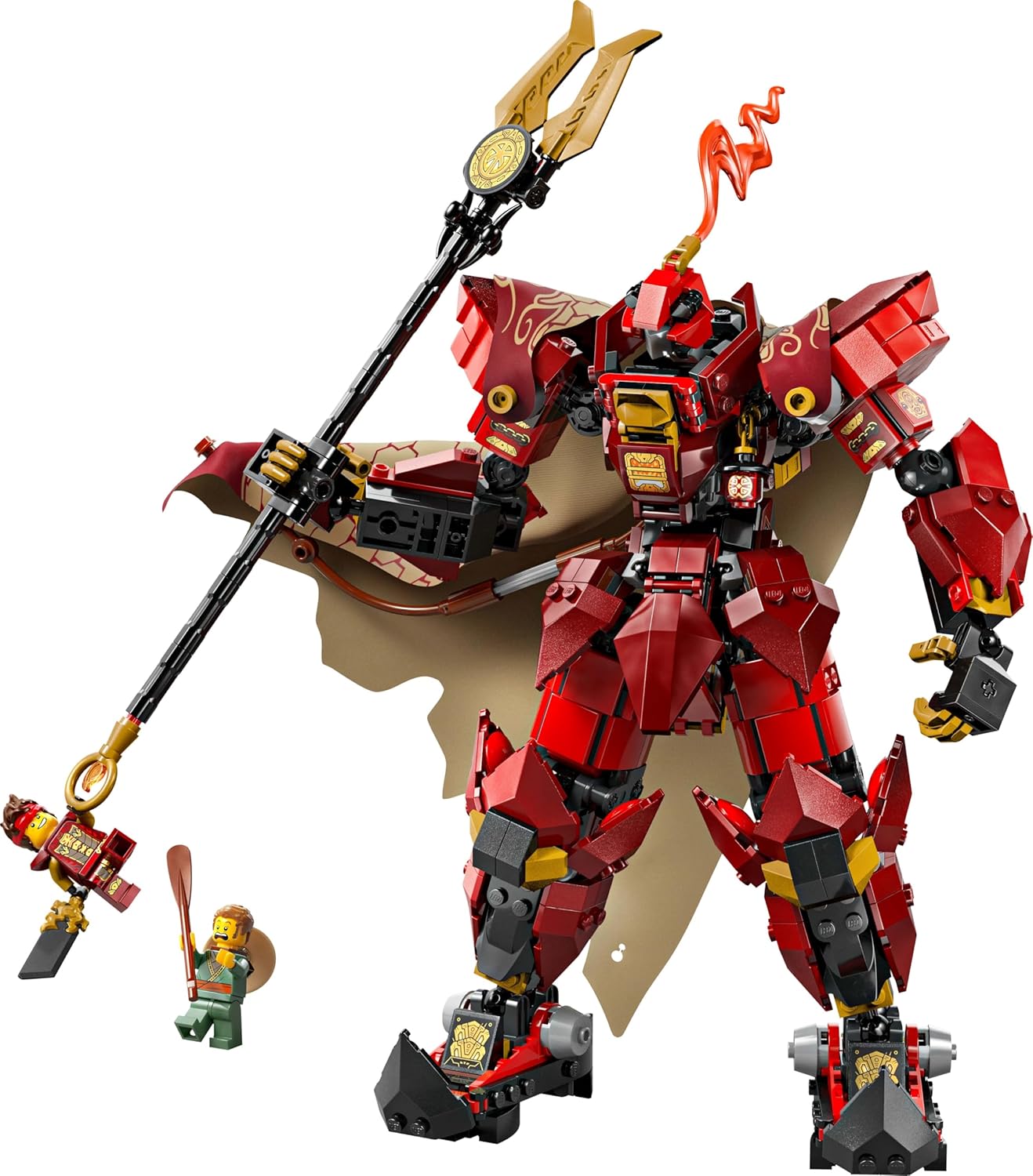 LEGO Ninjago The Fire Knight Mech Toy - Monstrosity Building Set with a Posable Figure, 2 Minifigures & a Sea Monster on a Display Stand - Birthday Gift for 14+ Year Old Boys and Teenagers - 71846