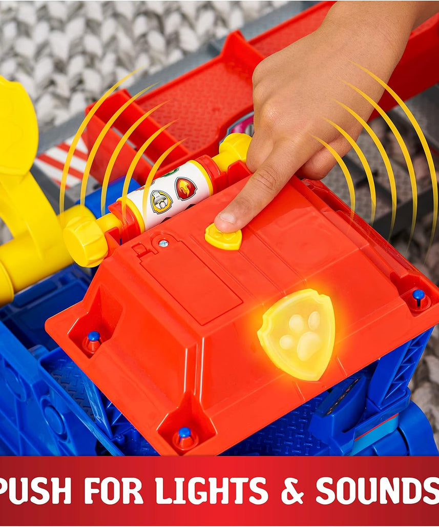 مجموعة ألعاب باو باترول شاحنة كبيرة للجراء، مقر الإنقاذ على الطريق السريع، مع أضواء وأصوات، بعرض 91.4 سم، تتضمن شخصية مطاردة ومركبة كبيرة، مجموعة ألعاب حركة للأطفال من سن 3 سنوات فما فوق