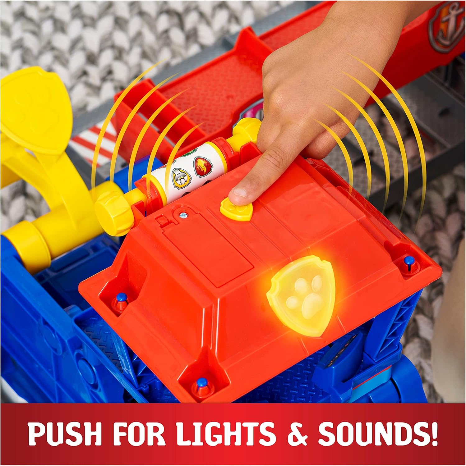 مجموعة ألعاب باو باترول شاحنة كبيرة للجراء، مقر الإنقاذ على الطريق السريع، مع أضواء وأصوات، بعرض 91.4 سم، تتضمن شخصية مطاردة ومركبة كبيرة، مجموعة ألعاب حركة للأطفال من سن 3 سنوات فما فوق