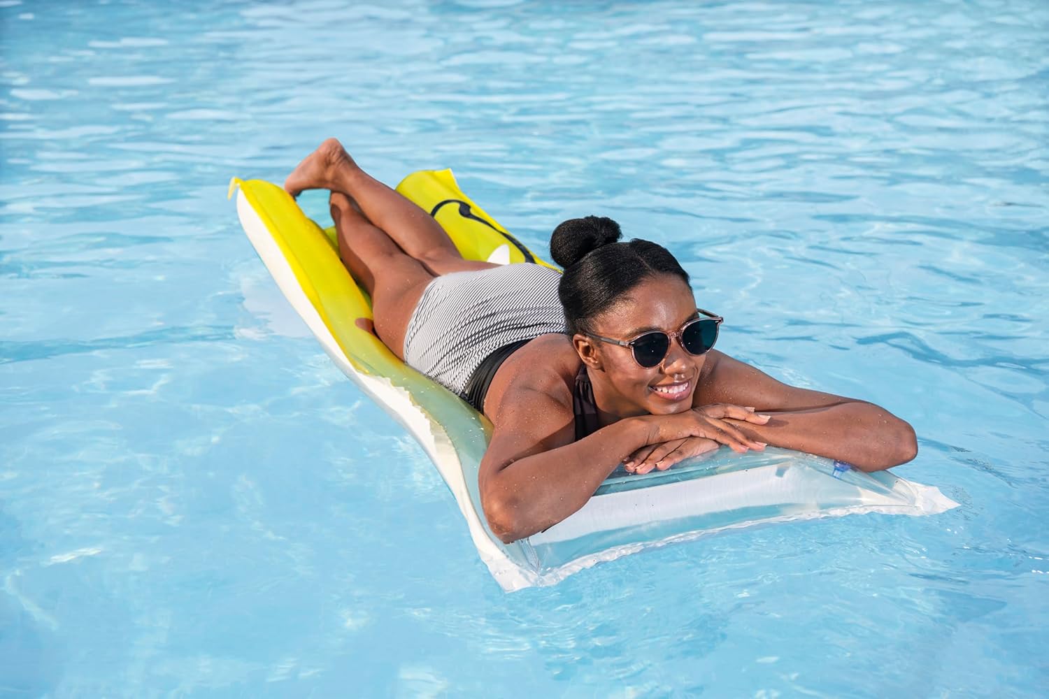 Bestway Airmat Fresh Lemon 6' x 27"/1.83m x 69cm, Outdoor & Indoor Relaxation & Play, Floating Mats, Beach & Pool Use, For Children and Adults