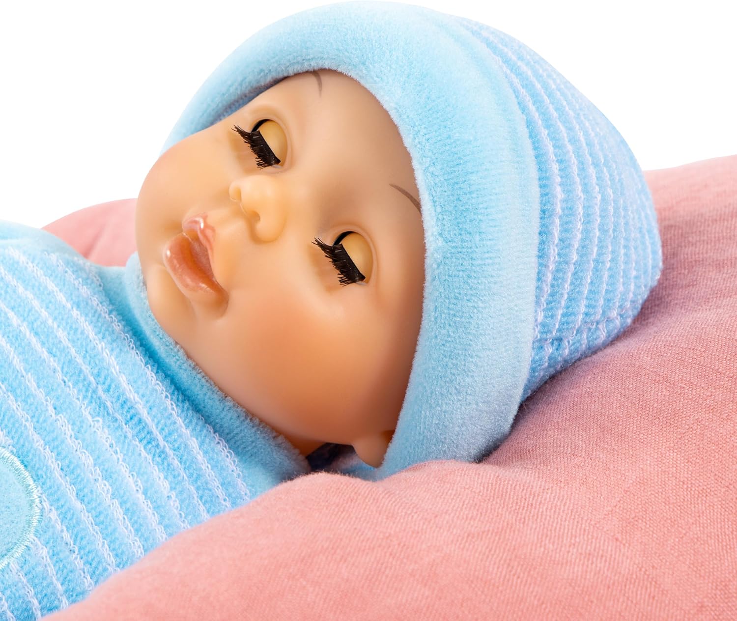 Bayer My First Blue Baby Doll 28cm Soft Body with Sleep-Closing Eyes, Cuddly Role Play Doll for Toddlers, 10M+ Months