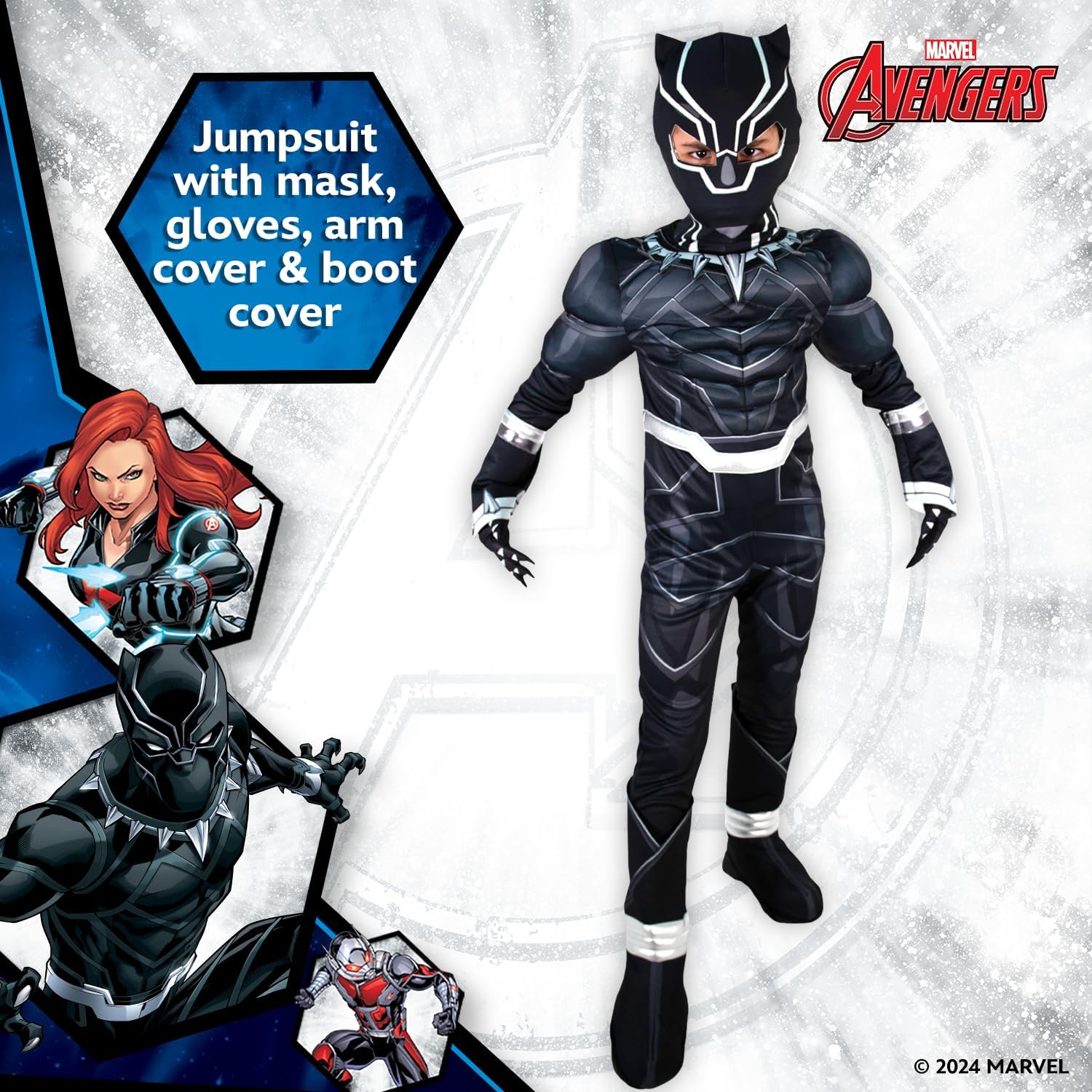 Party Centre Marvel Avengers Black Panther Classic Costume, 7-8 years