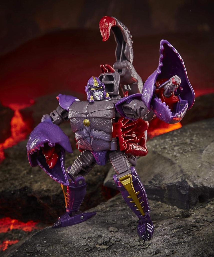 ترانسفورمرز: حرب الأجيال لمملكة سايبرترون، سكوربونوك، شخصية أكشن فاخرة، لعبة بريديكون من بيست وورز، وضع العقرب، صاروخ ضخم، طائرة سايبر بي بدون طيار، قابلة للتجميع للأطفال من سن 8 سنوات فما فوق