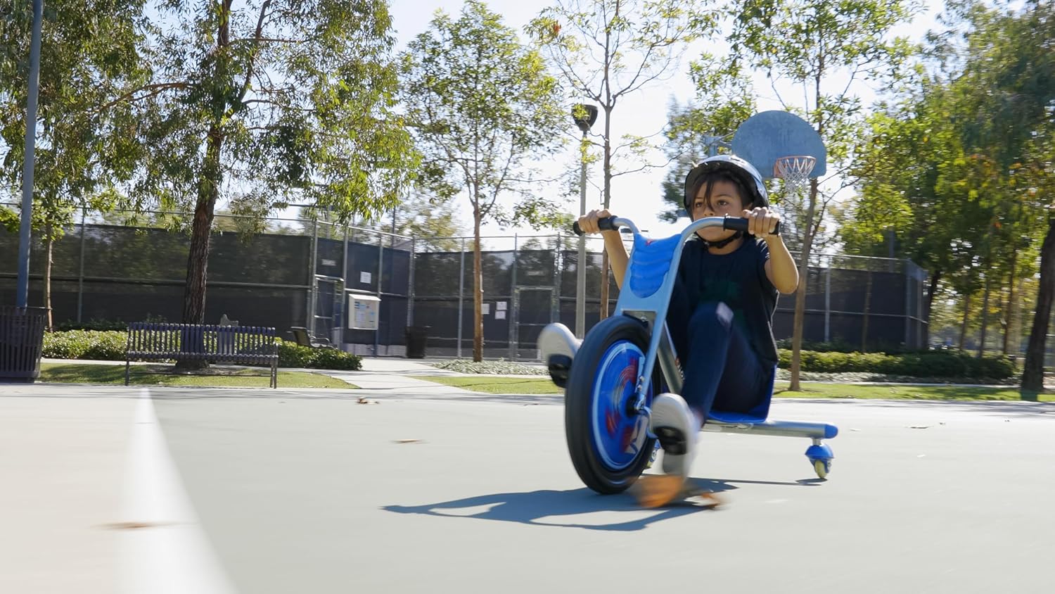 Razor RipRider 360 Caster Trike, Blue, Dual Inclined Caster Wheels, MX-Style Handlebars, Steel Frame, Spinning and Drifting Ride-On Toy for 5+ Kids