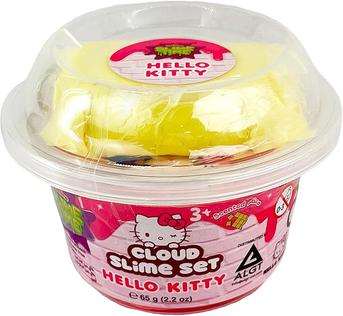 SlimeTime Hello Kitty Single Can - Cloud Slime for Girls and Boys With Various Slime Add-ins,Stress Relief Toy for Kids, Education,School,Party Favor,Gift for Birthday & Christmas