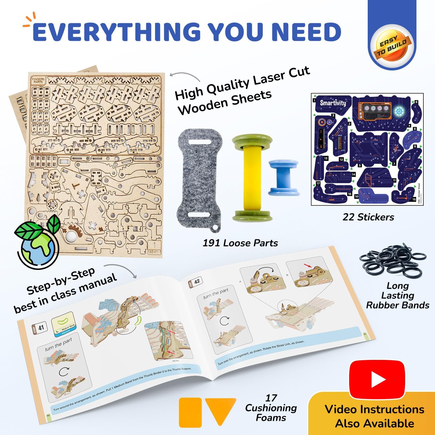 Smartivity Robotic Mechanical Hand Toy for Kids 8-10-12-14 Years Old | Parents Choice Award Winner I Birthday Gifts for Smart Kids | Superhero Toy for Boys & Girls 8,9,10,11,12,13,14
