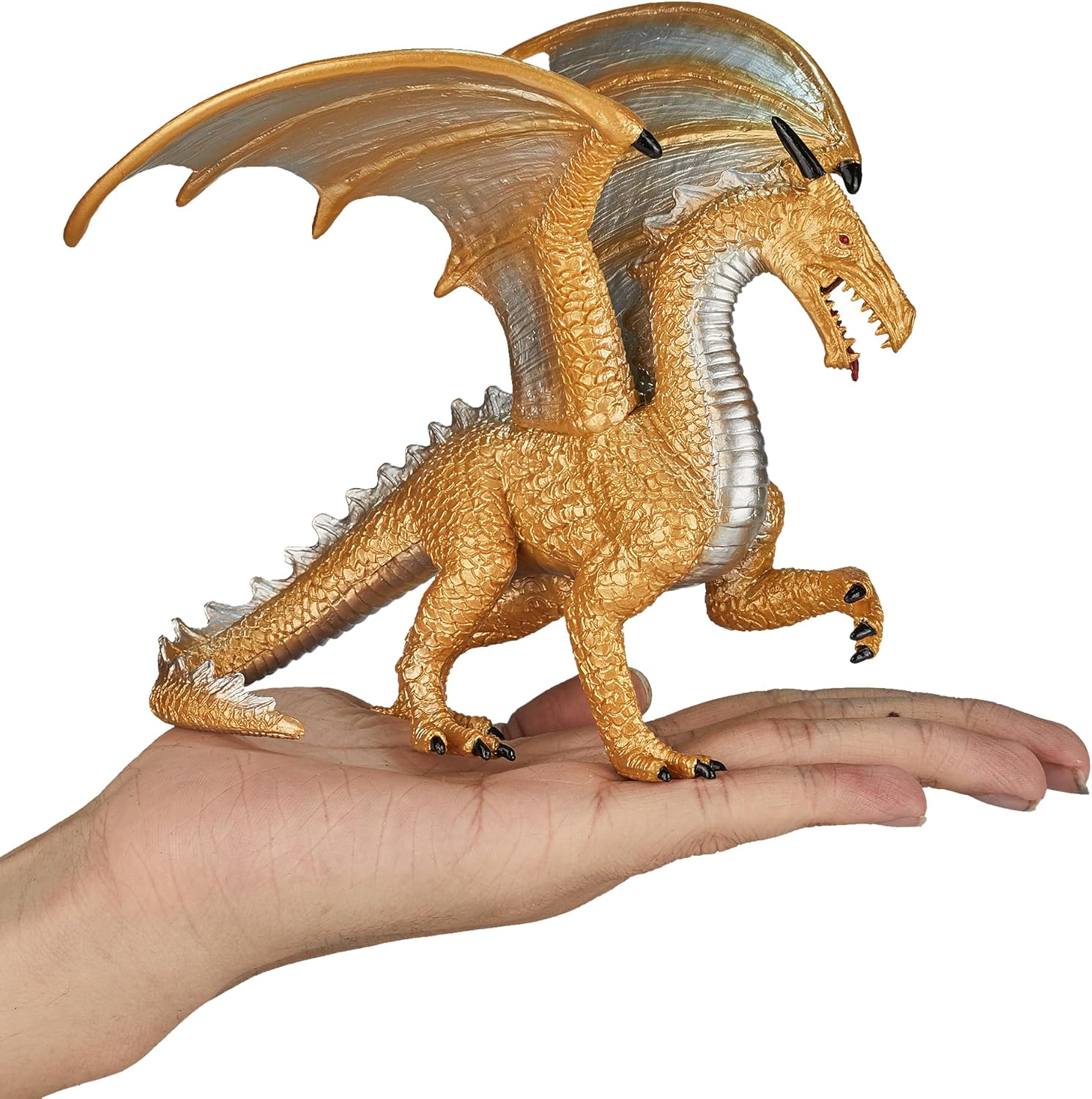 MOJO Golden Dragon Figurine, Hand-Painted Realistic Fantasy Replica, Detailed Collectible Model, Fantasy Collection, Display and Play Figure, Ages 3+