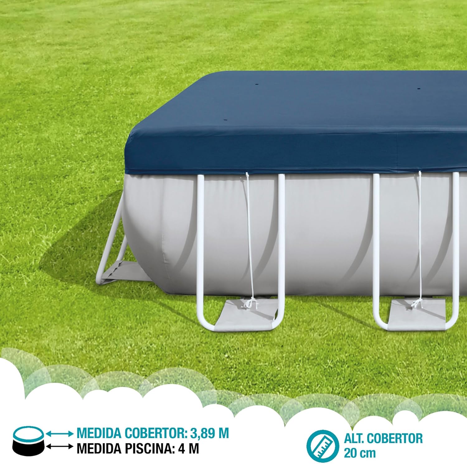 Intex Rectangular Pool Cover(4X2X1), Black, 28037