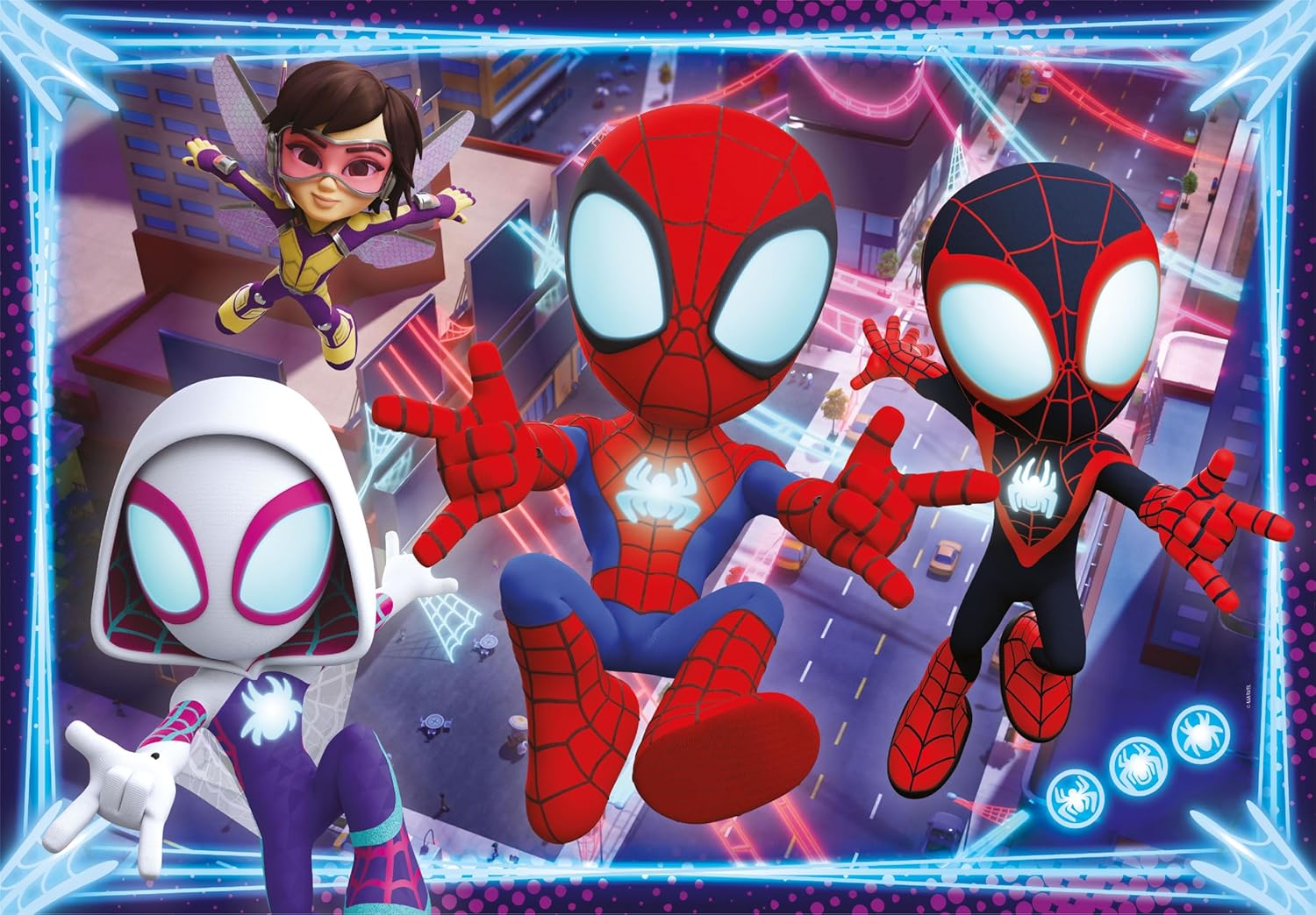 Clementoni 28527 Supercolor Marvel Spidey and His Amazing Friends - 24 Maxi Pieces Children 3 Years Cartoon Puzzle, Made in Italy, Multi-Colour