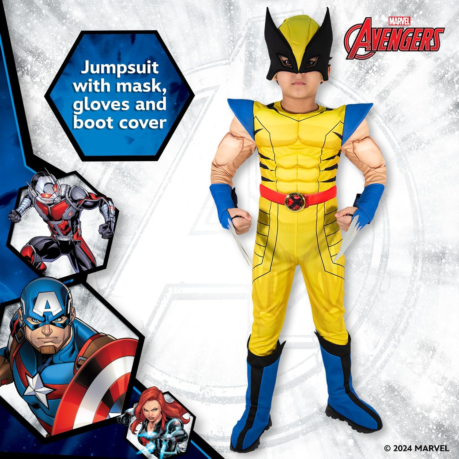 Party Centre Marvel Avengers X-Men Wolverine Classic Costume, 7-8 years