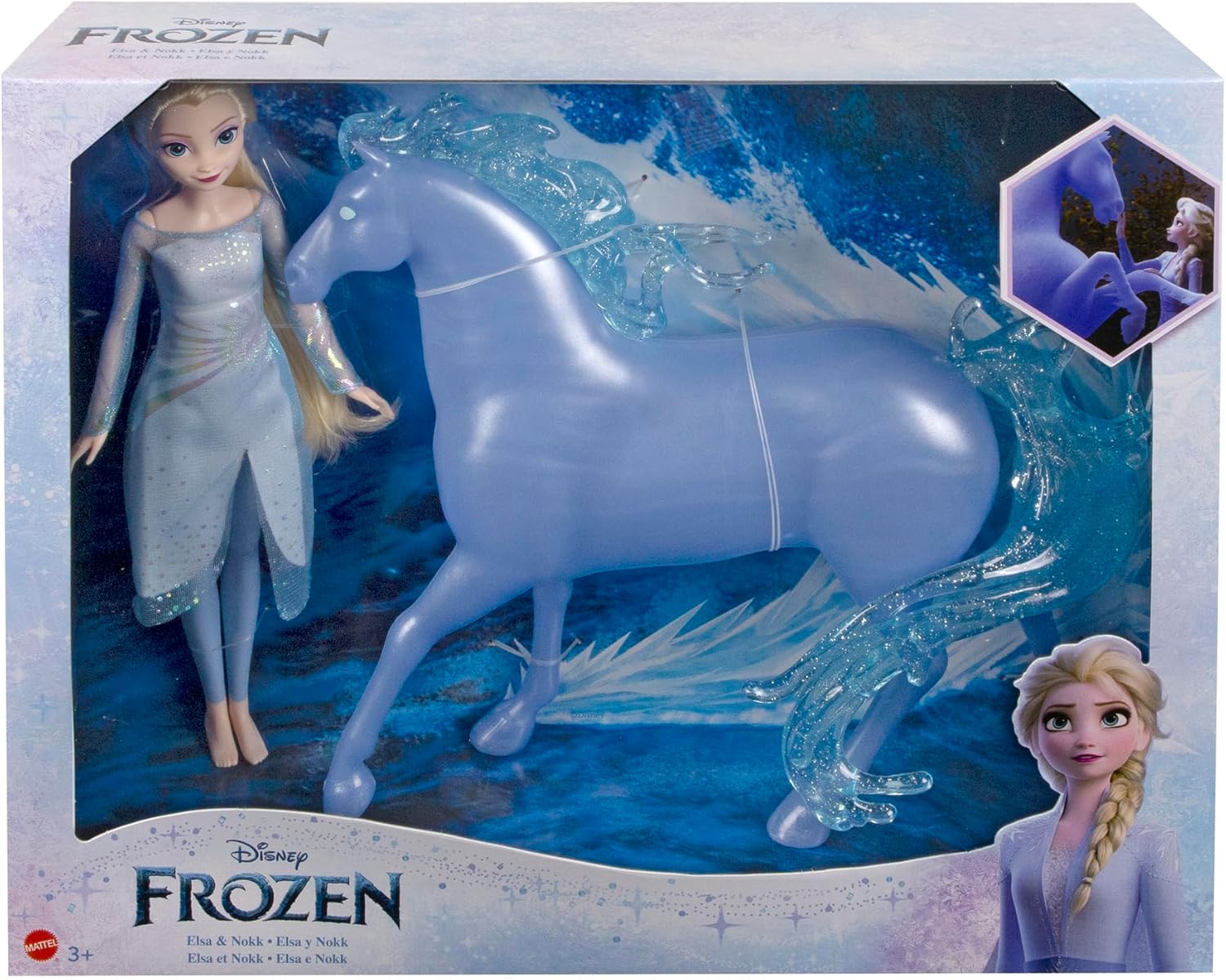 Disney Frozen Toys, Elsa Fashion Doll with Horse-Shaped Water Nokk Figure Inspired 2, HLW58