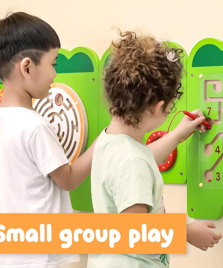 لوحة أنشطة التمساح الكبيرة من فيجا، لعبة حائط خشبية مونتيسوري 5 في 1، لوحة تعلم حسية لتنمية المهارات العقلية والحركية، لعبة تعليمية صديقة للبيئة، للأولاد والبنات من عمر 18 شهرًا فما فوق