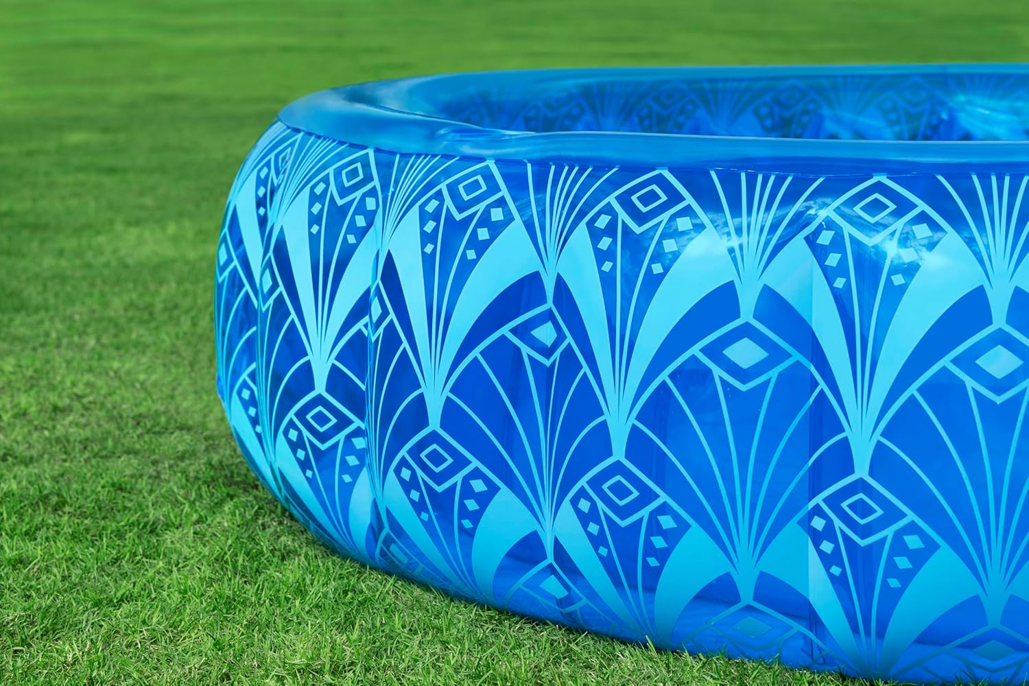 Bestway Bohemian Blue Inflatable Pool 168X53cm, Outdoor & Indoor Relaxation & Play, Family Pools, Artistic Design, Extra-wide Sidewalls For Stability, Quick Easy Setup, Perfect For Families With Kids