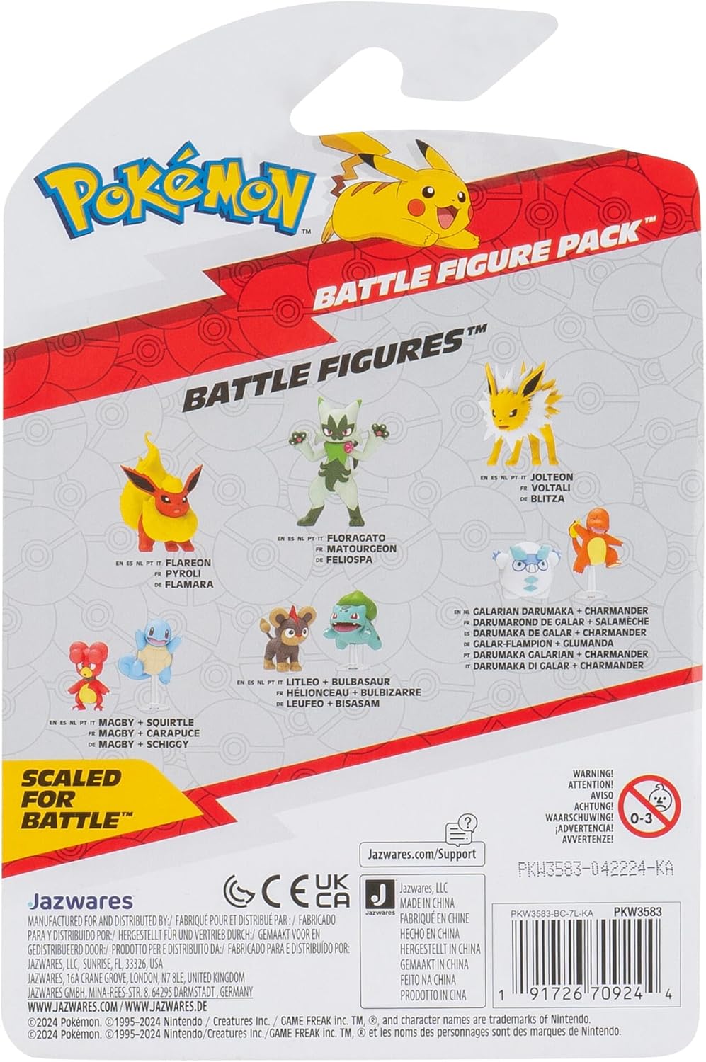 Pokemon Battle Figure Litleo & Bulbasaur,Official Detailed Action Figures, Play Figurines for Kids, Toy Gift