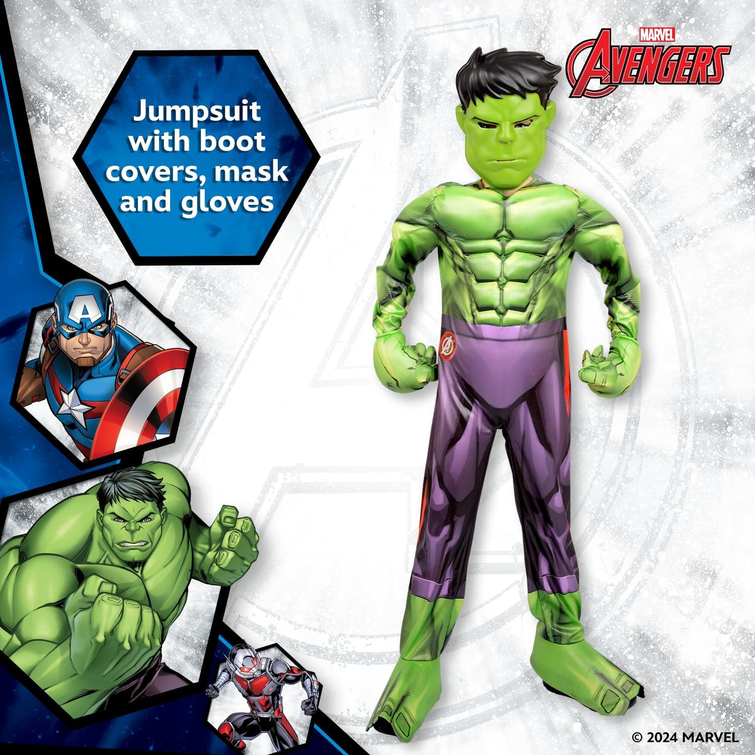Party Centre Marvel Avengers Hulk Classic Costume, 5-6 years
